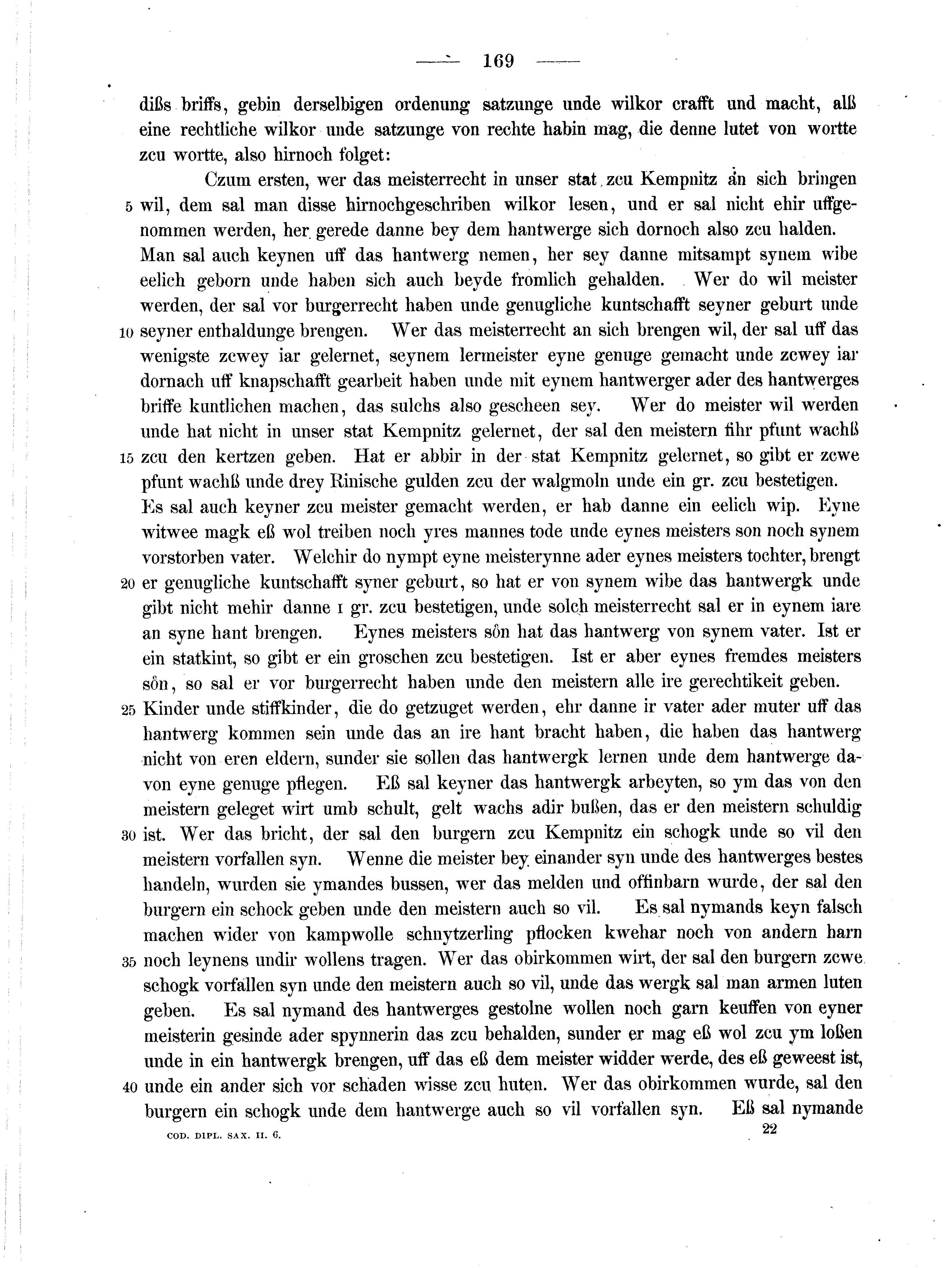 Historische Urkunde Seite 169 aus Band cds2_06