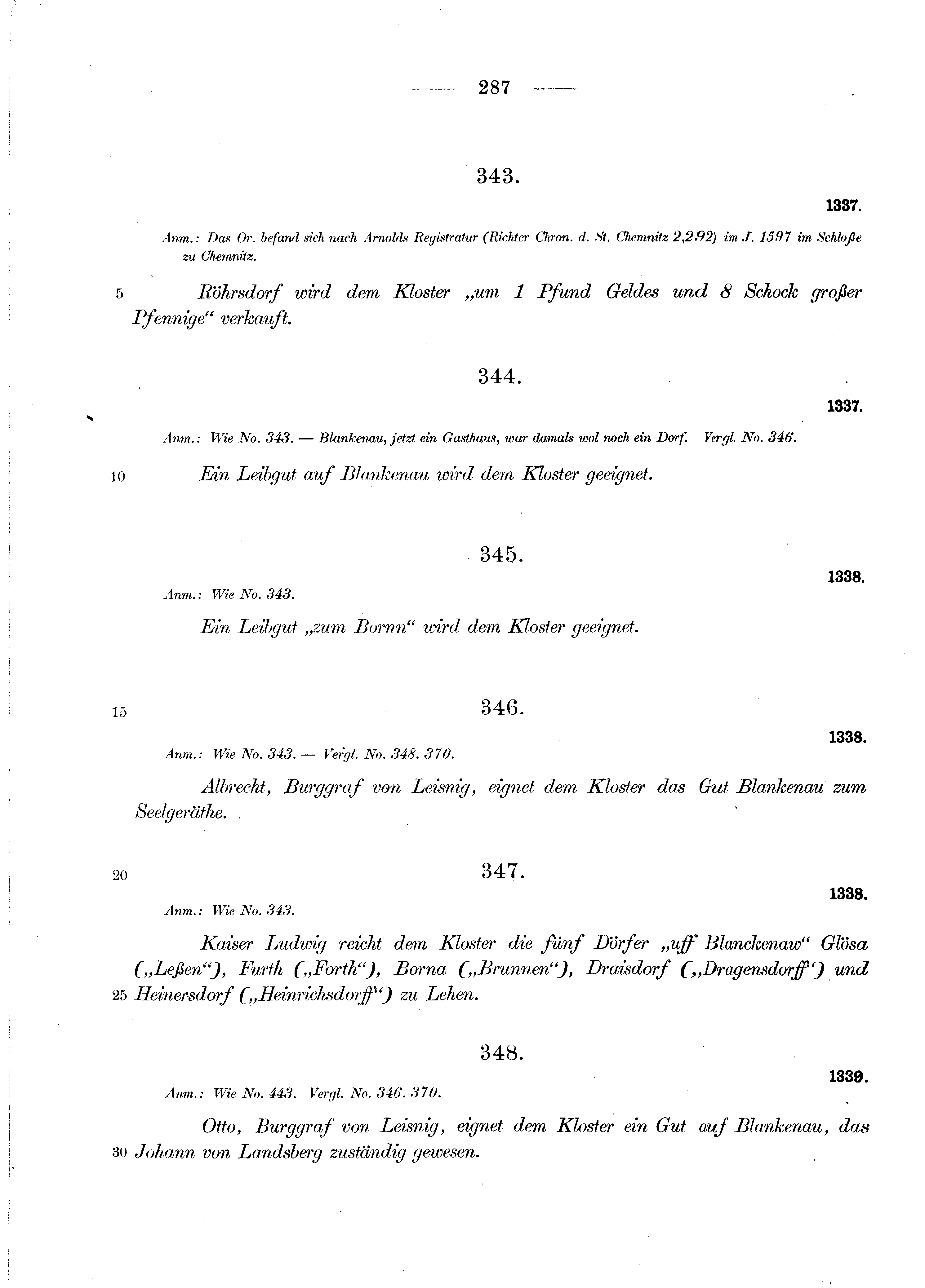 Historische Urkunde Seite 287 aus Band cds2_06