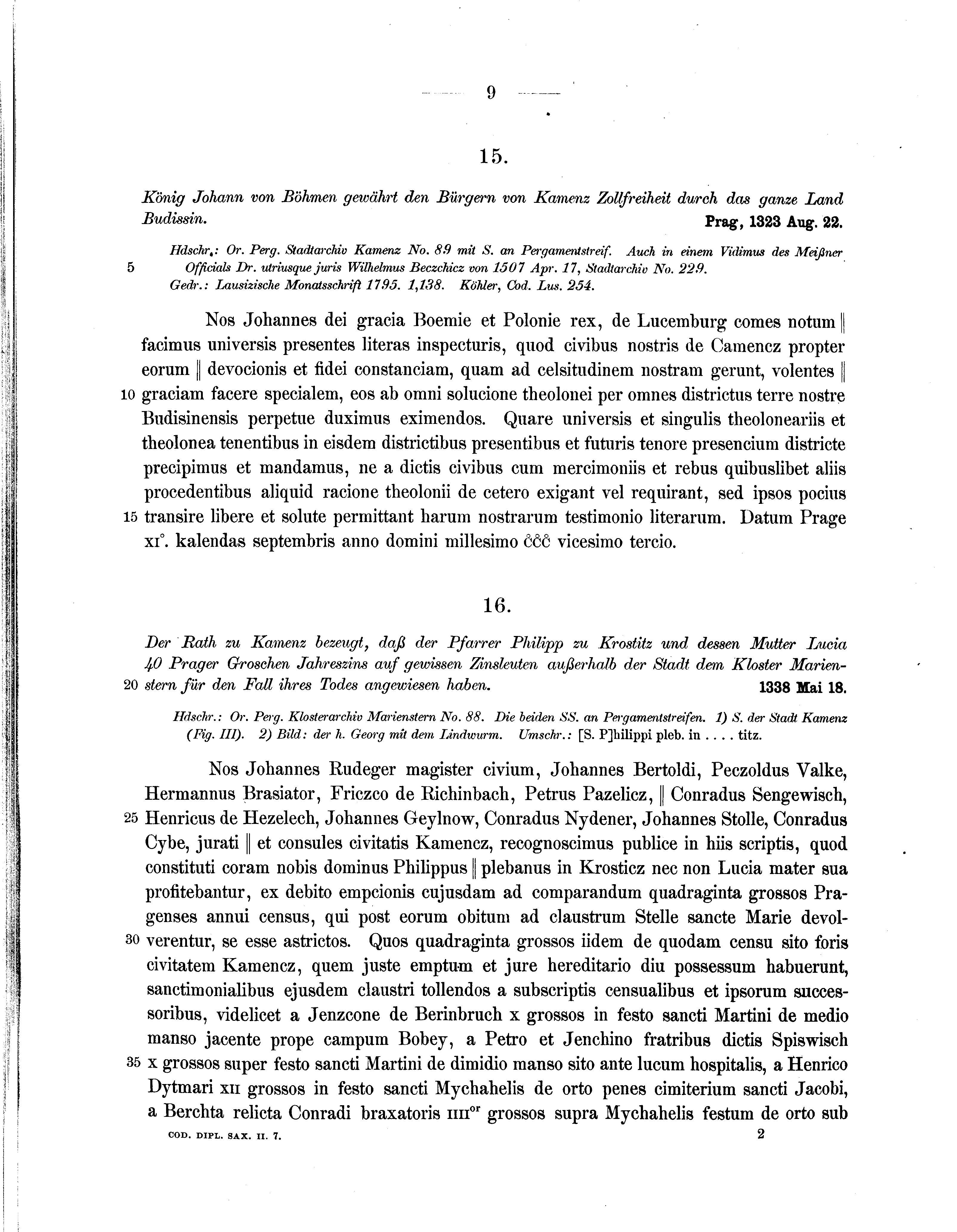 Historische Urkunde Seite 9 aus Band cds2_07