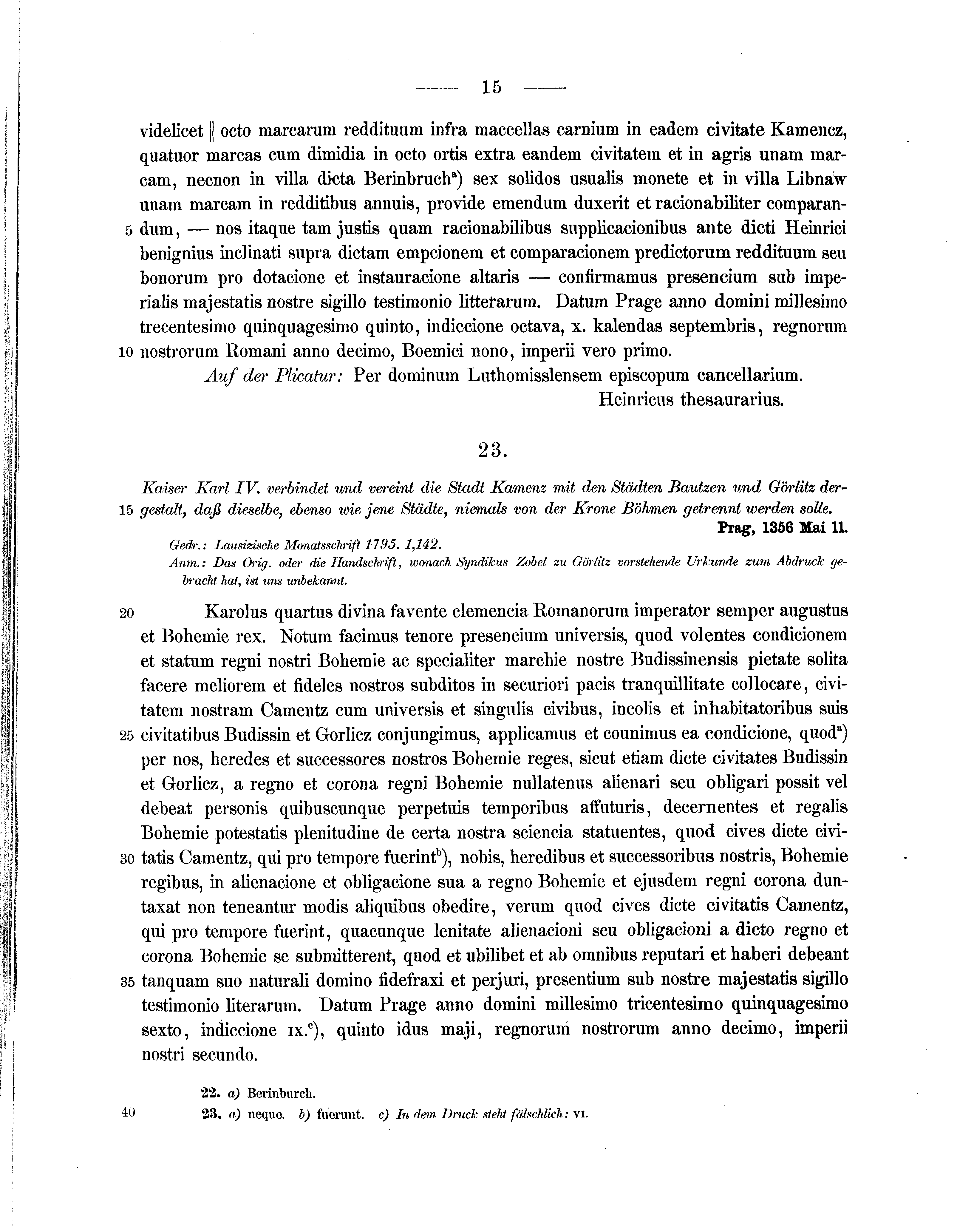 Historische Urkunde Seite 15 aus Band cds2_07