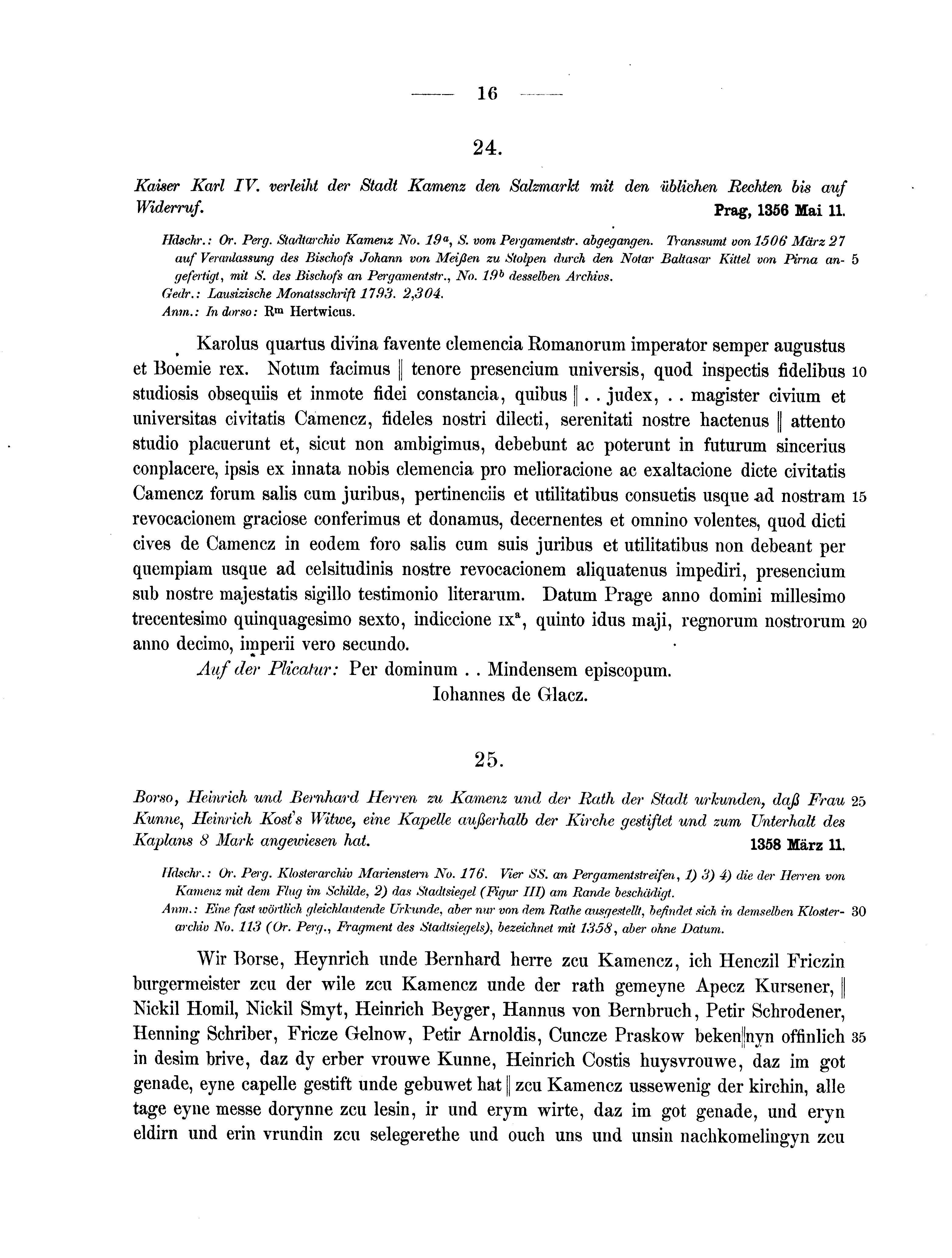 Historische Urkunde Seite 16 aus Band cds2_07