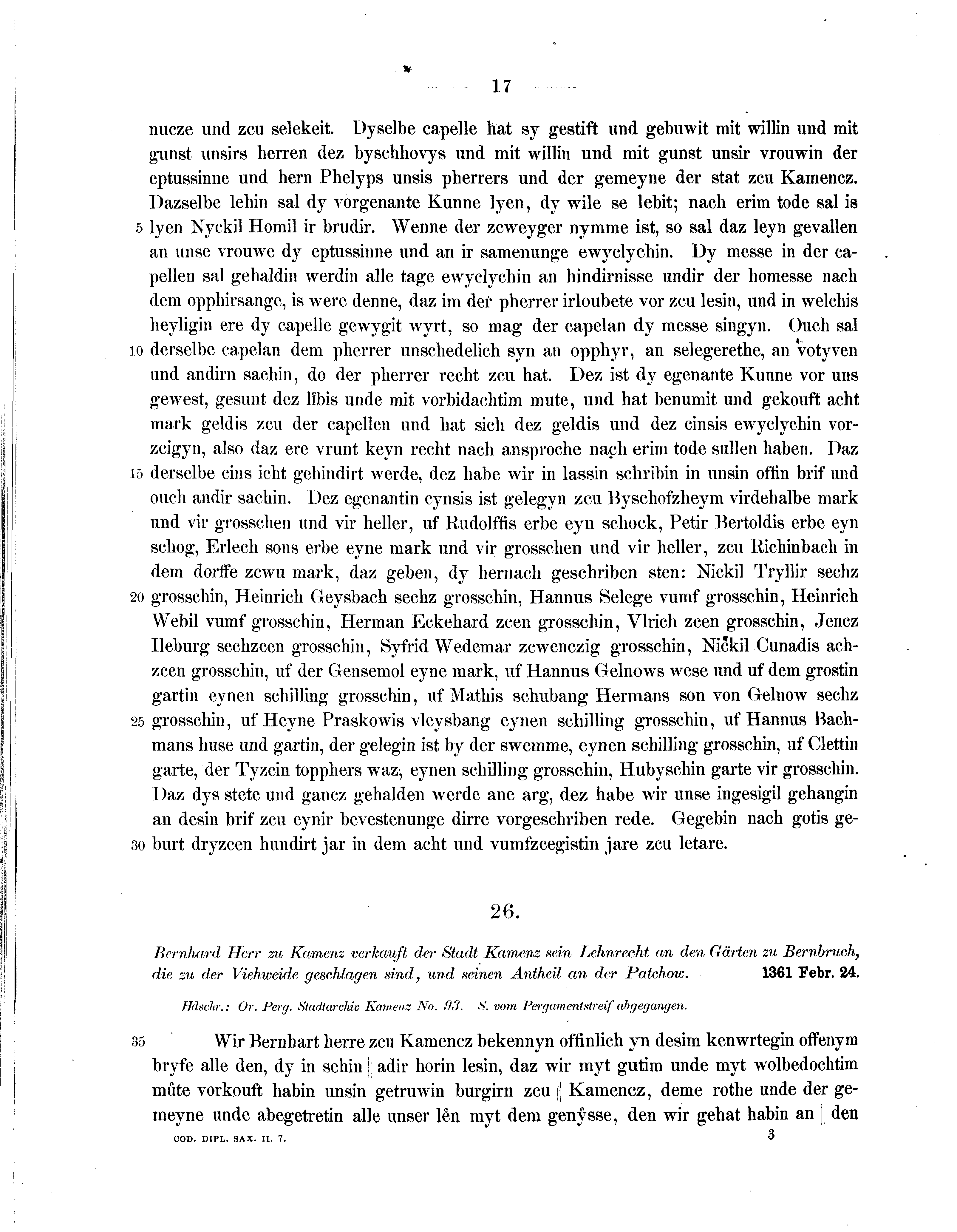 Historische Urkunde Seite 17 aus Band cds2_07