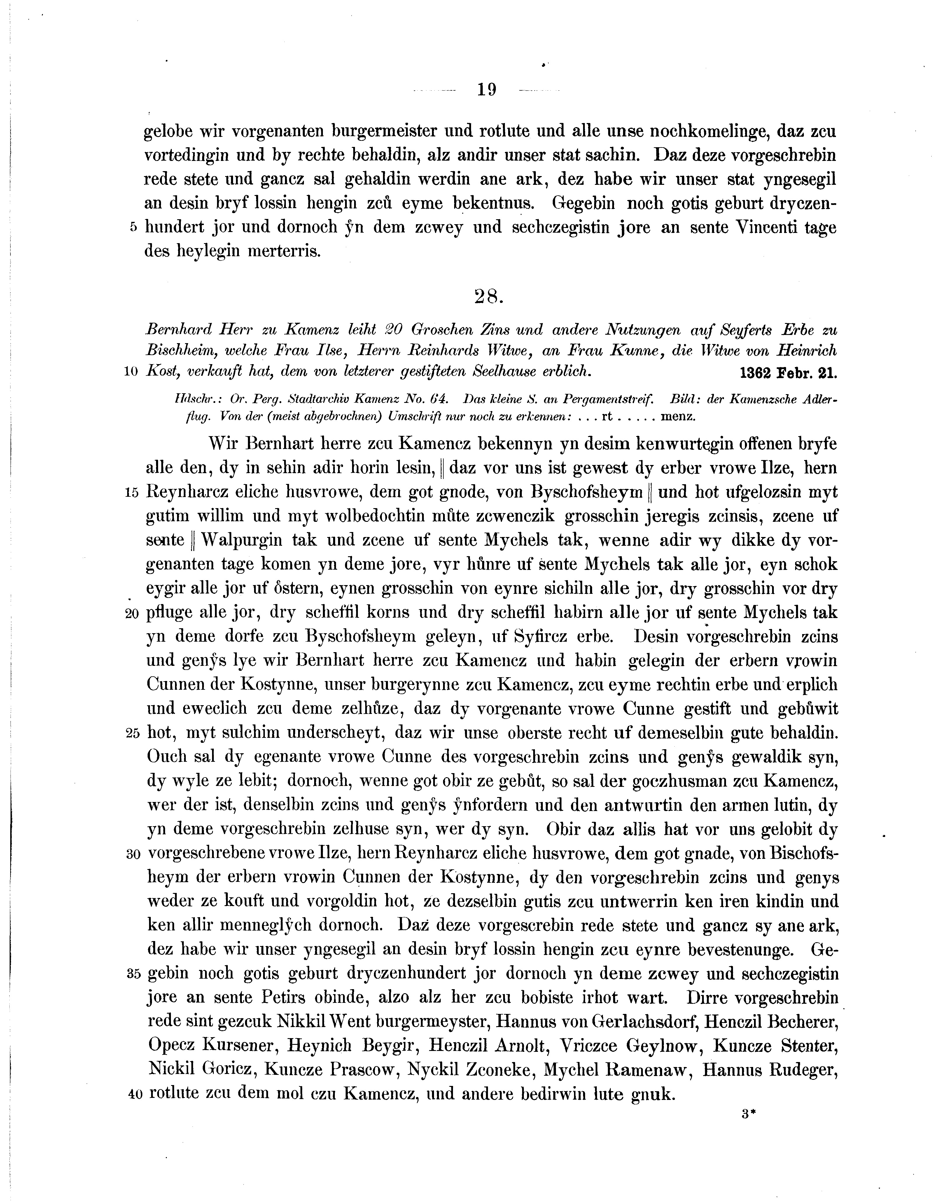 Historische Urkunde Seite 19 aus Band cds2_07