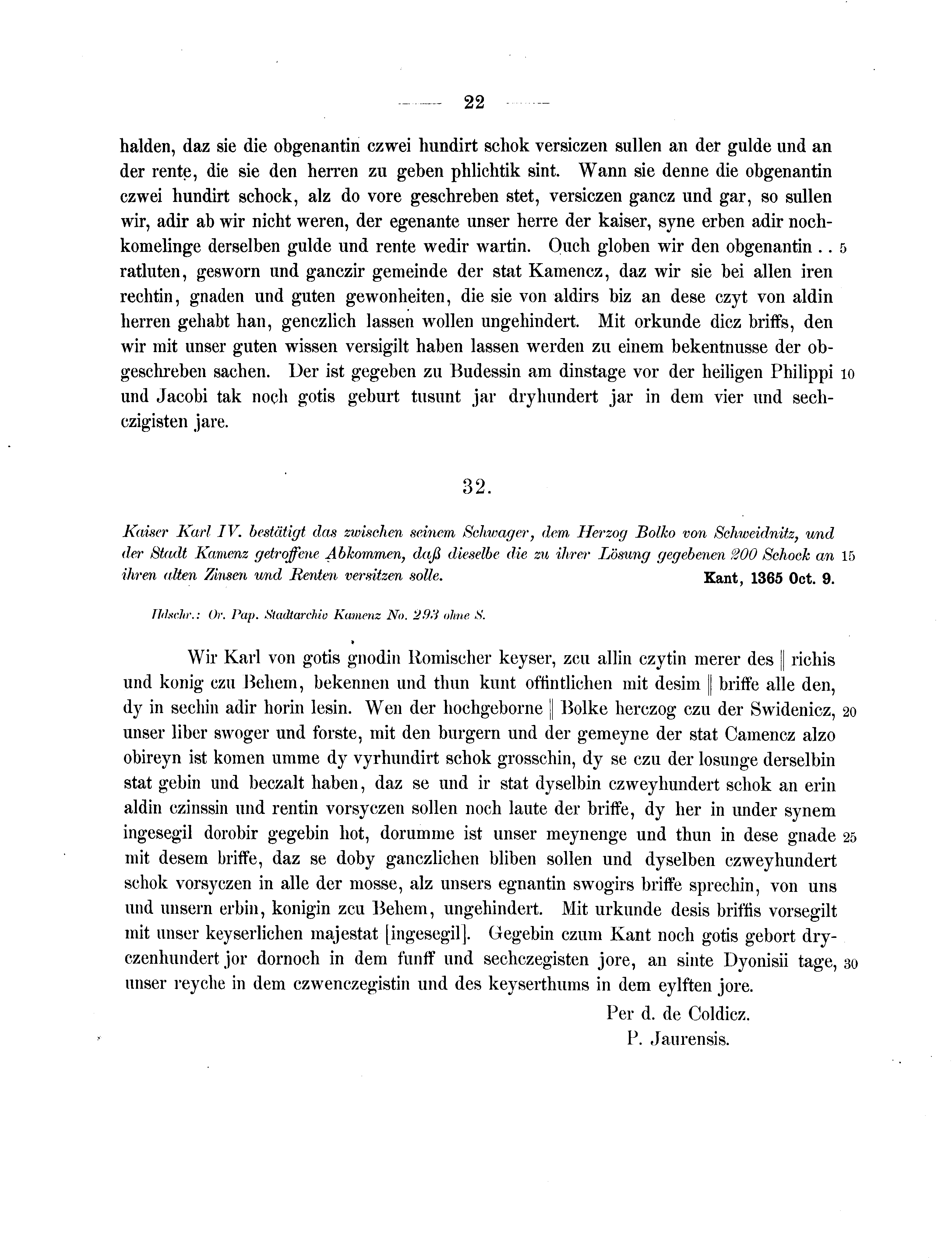 Historische Urkunde Seite 22 aus Band cds2_07