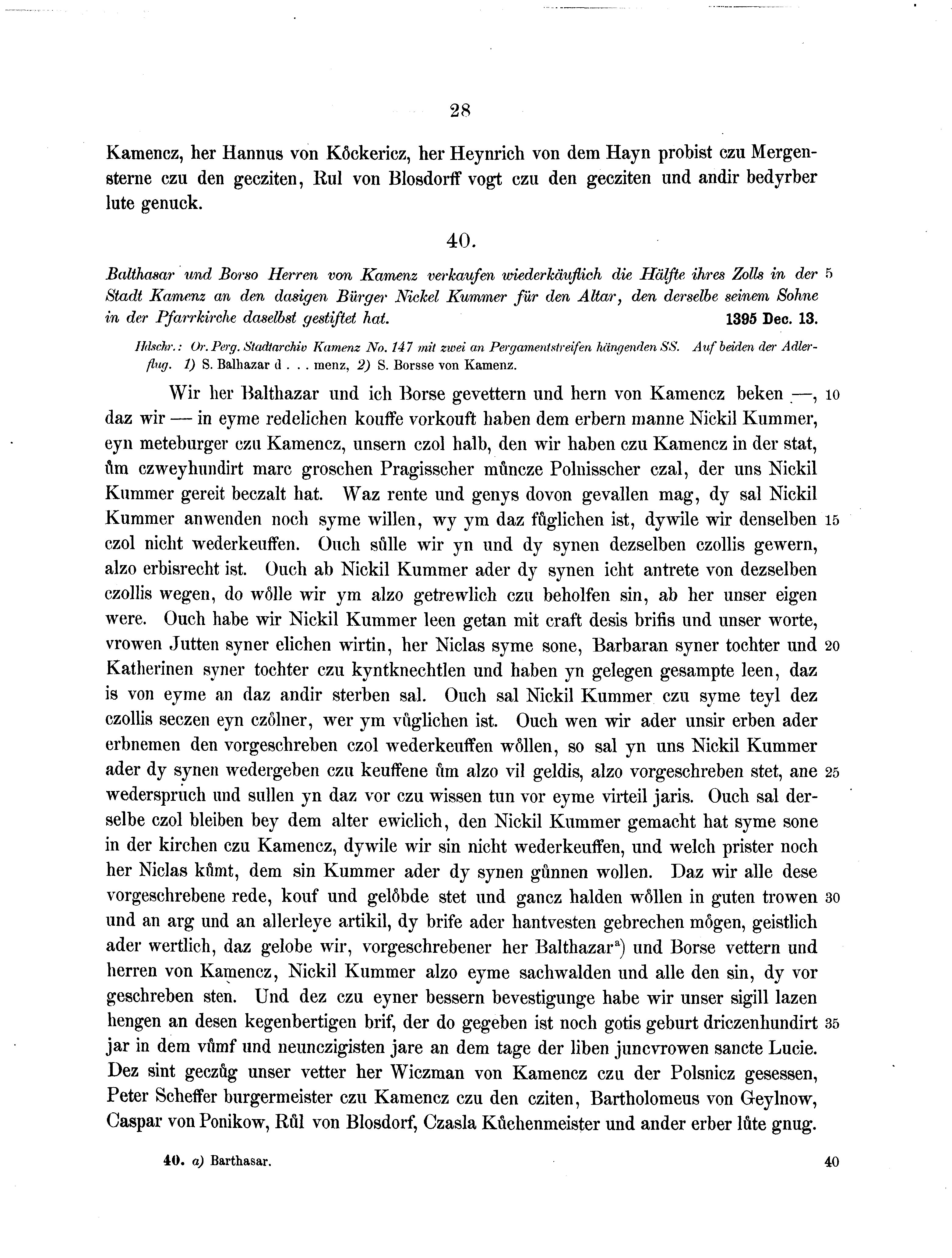 Historische Urkunde Seite 28 aus Band cds2_07