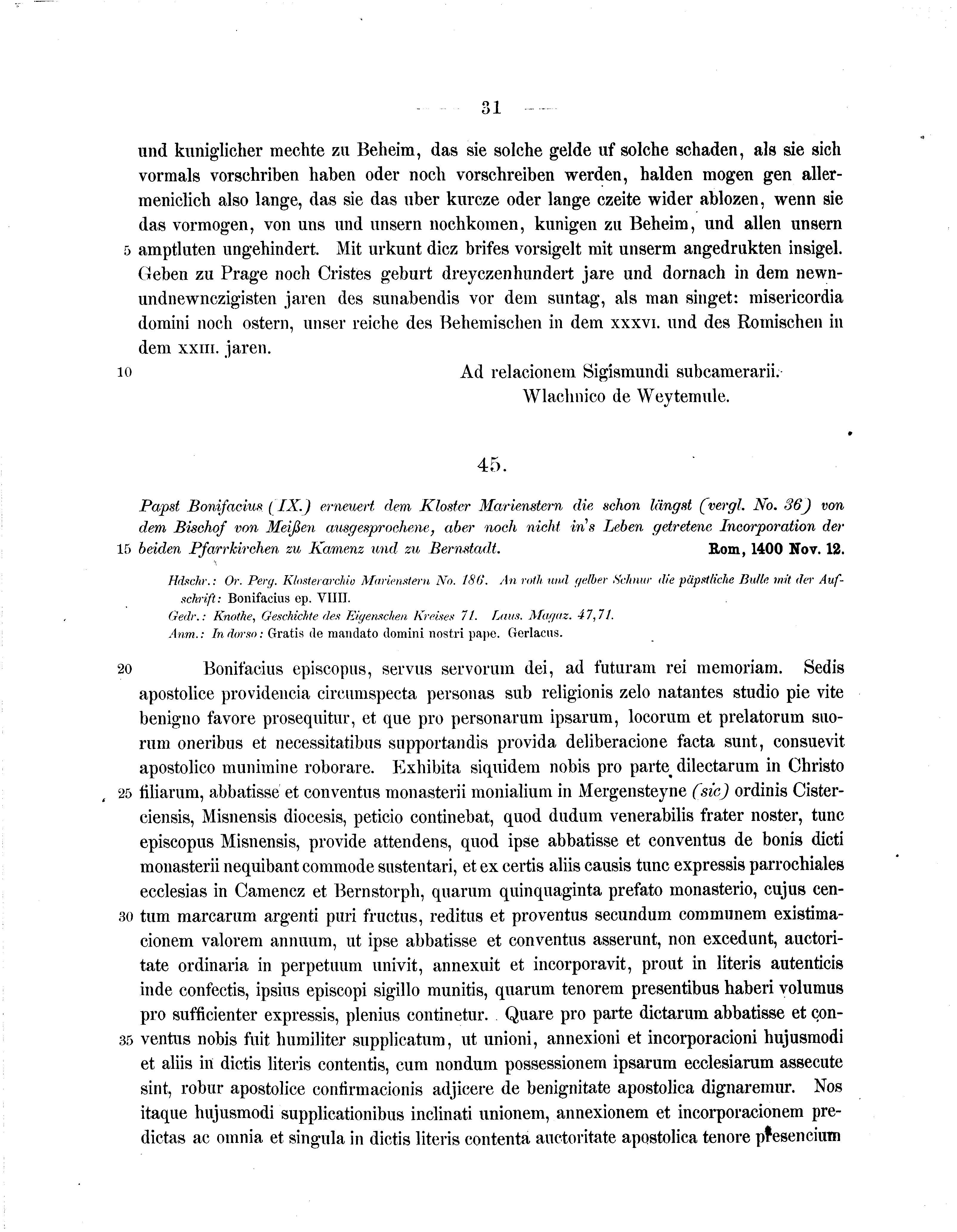 Historische Urkunde Seite 31 aus Band cds2_07