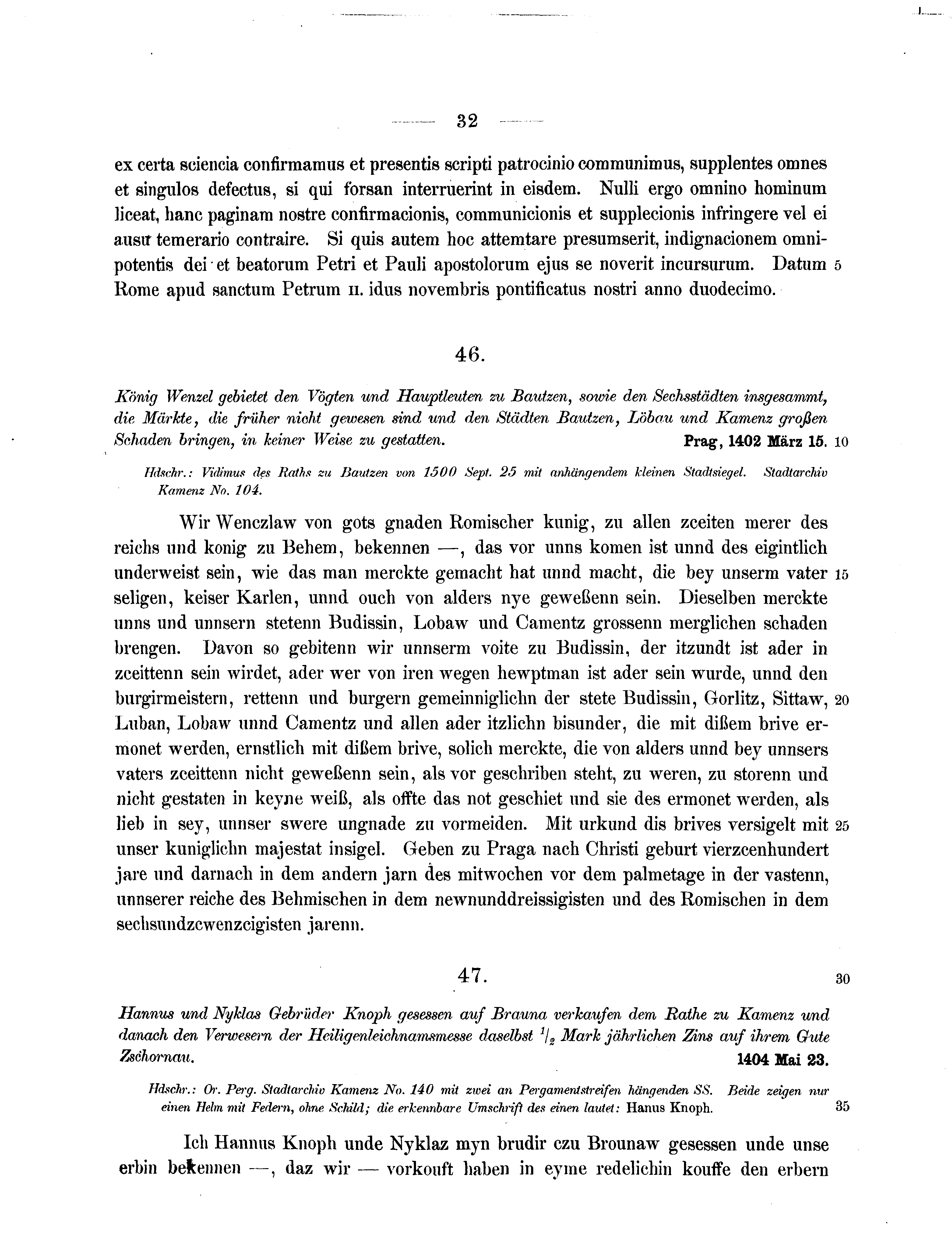 Historische Urkunde Seite 32 aus Band cds2_07