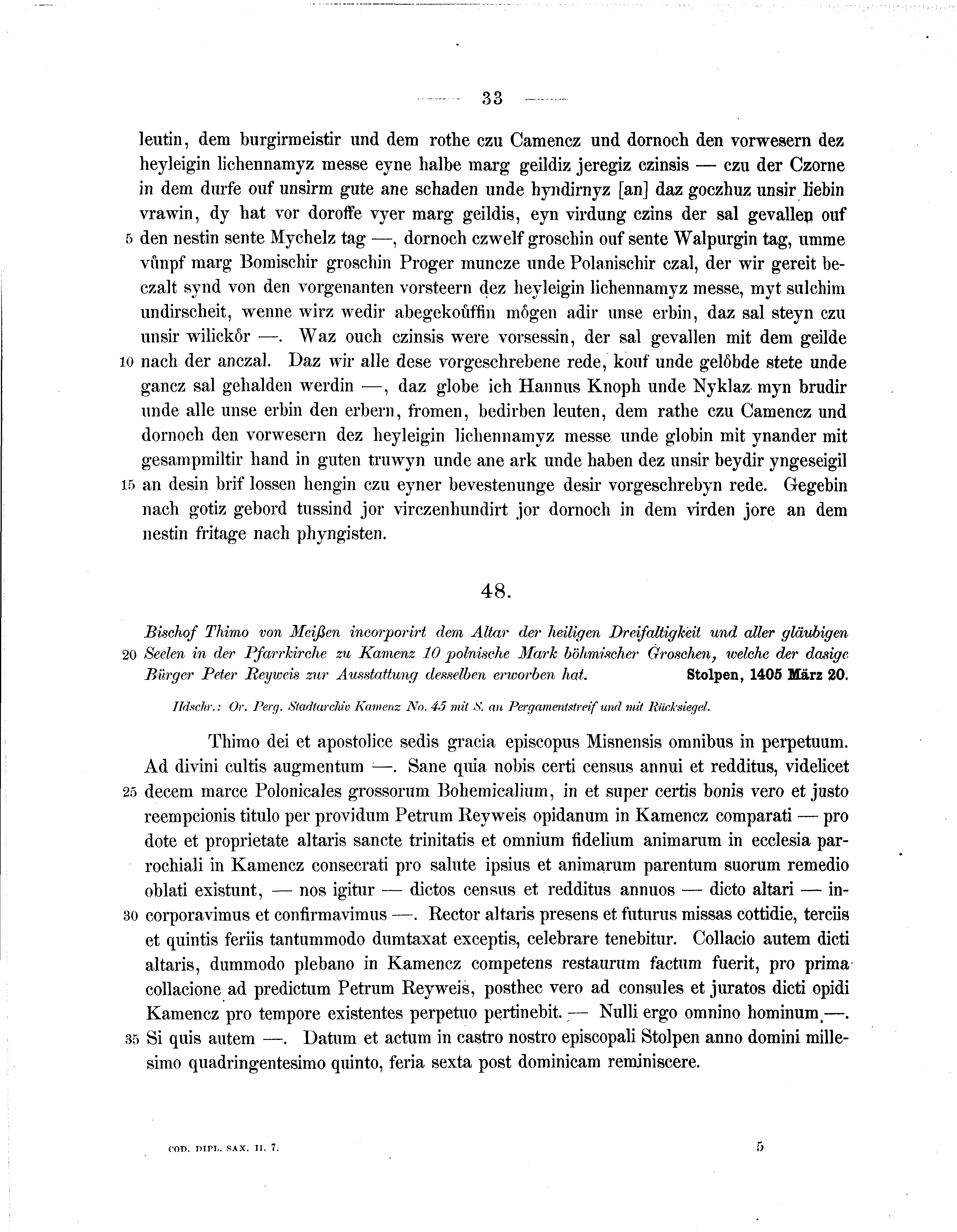 Historische Urkunde Seite 33 aus Band cds2_07