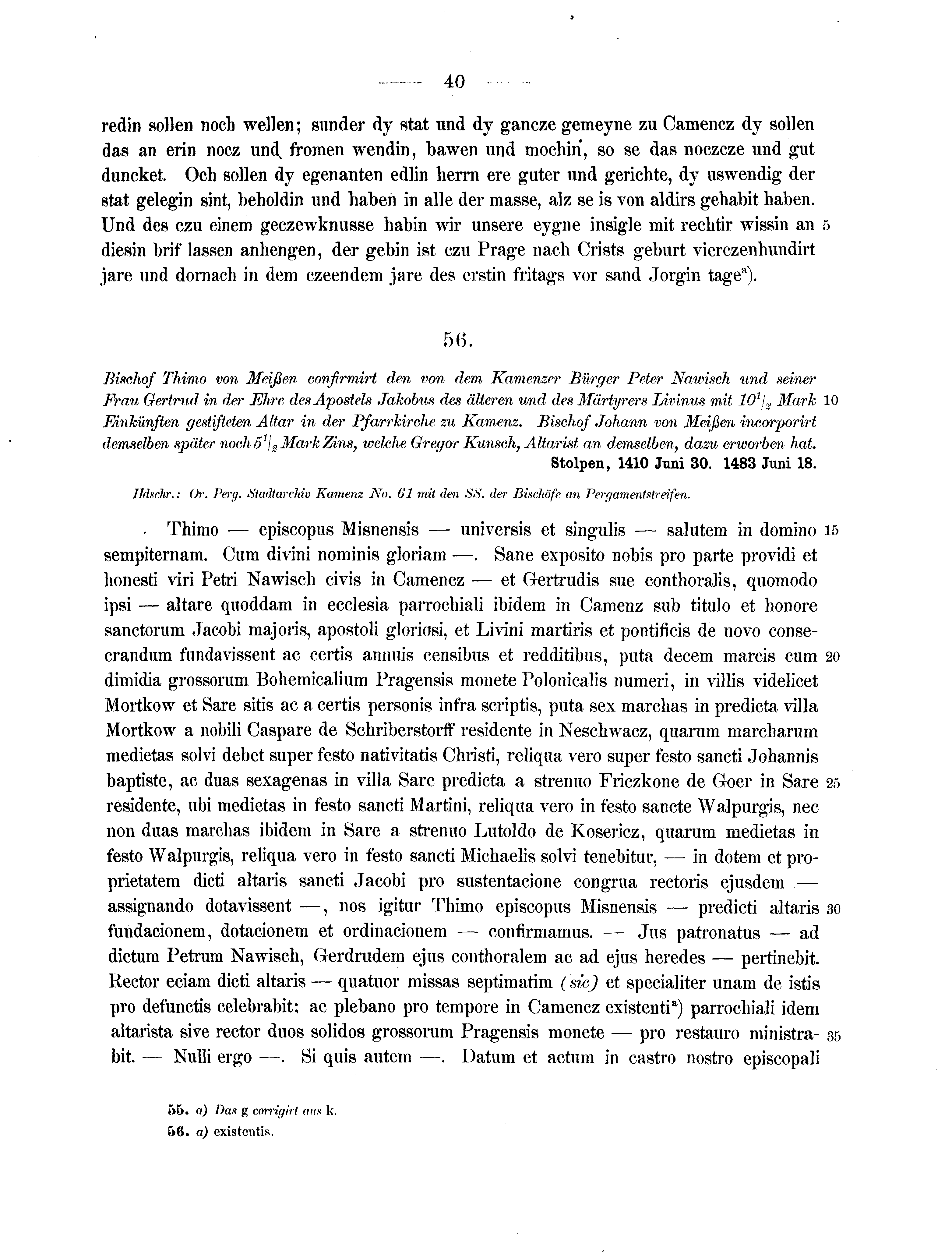 Historische Urkunde Seite 40 aus Band cds2_07