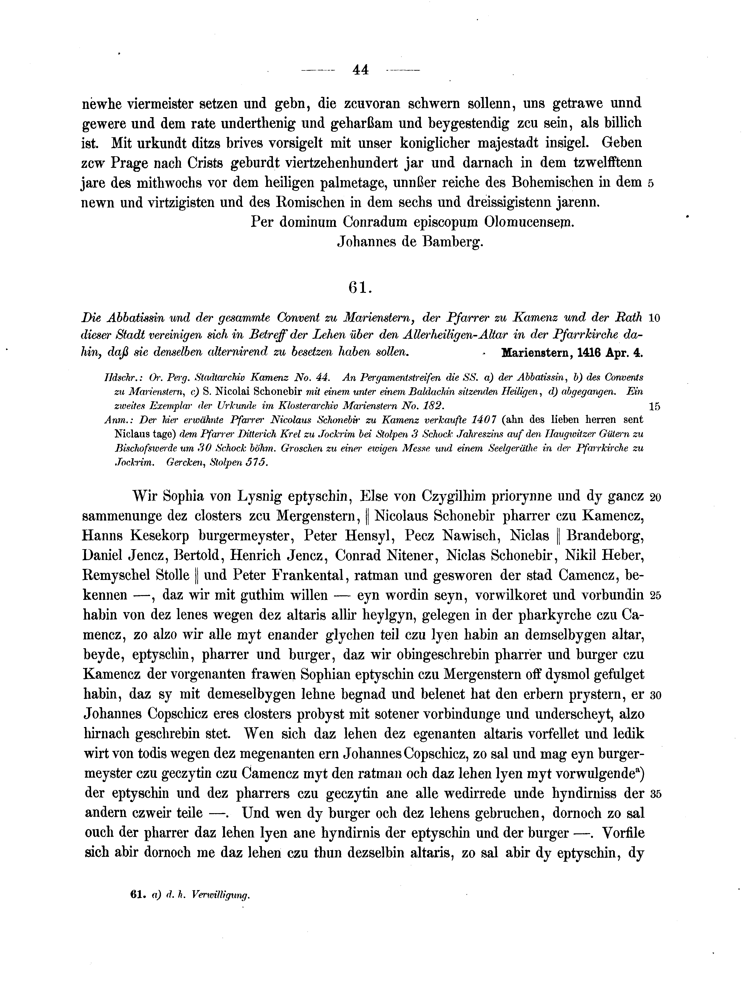 Historische Urkunde Seite 44 aus Band cds2_07