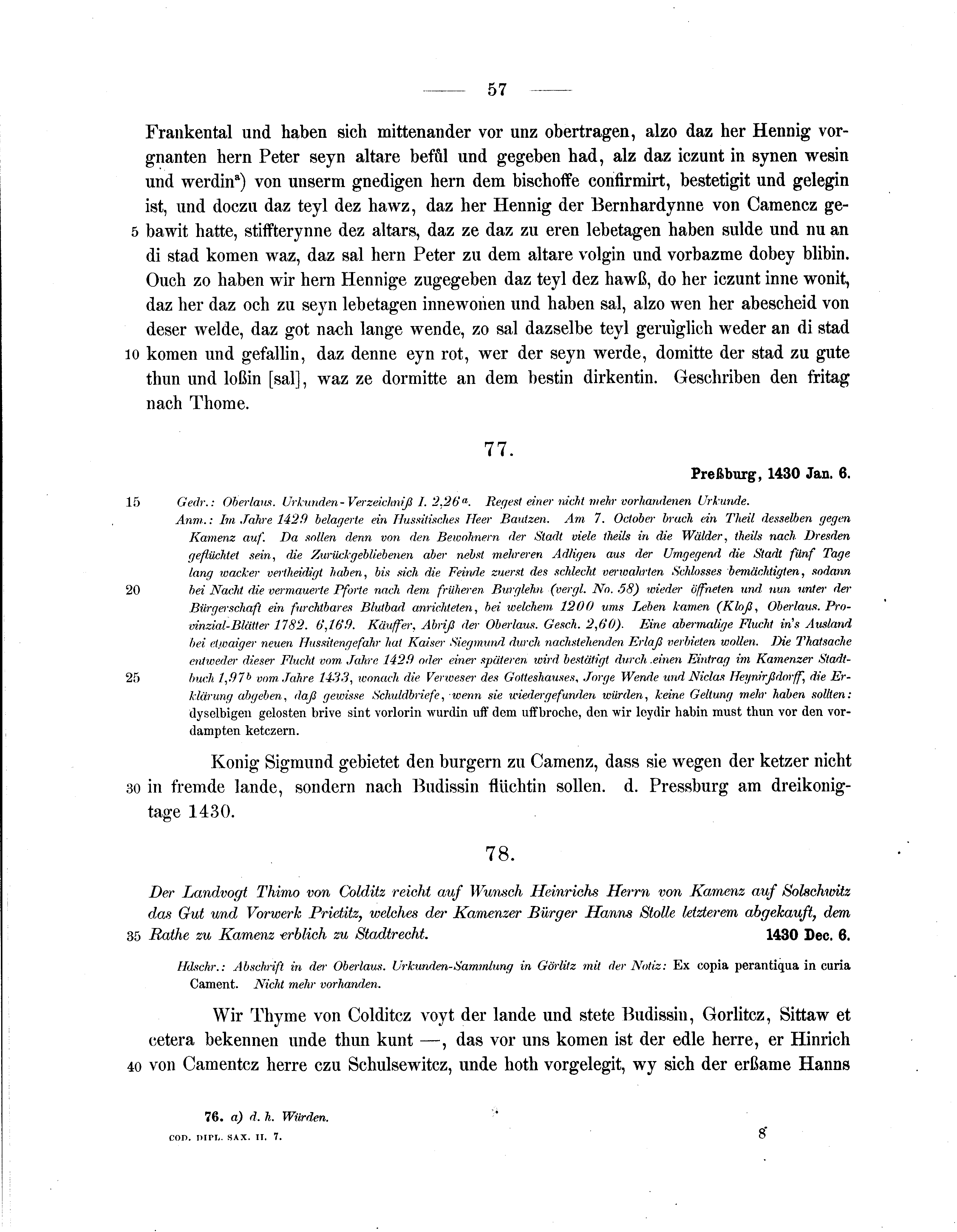 Historische Urkunde Seite 57 aus Band cds2_07