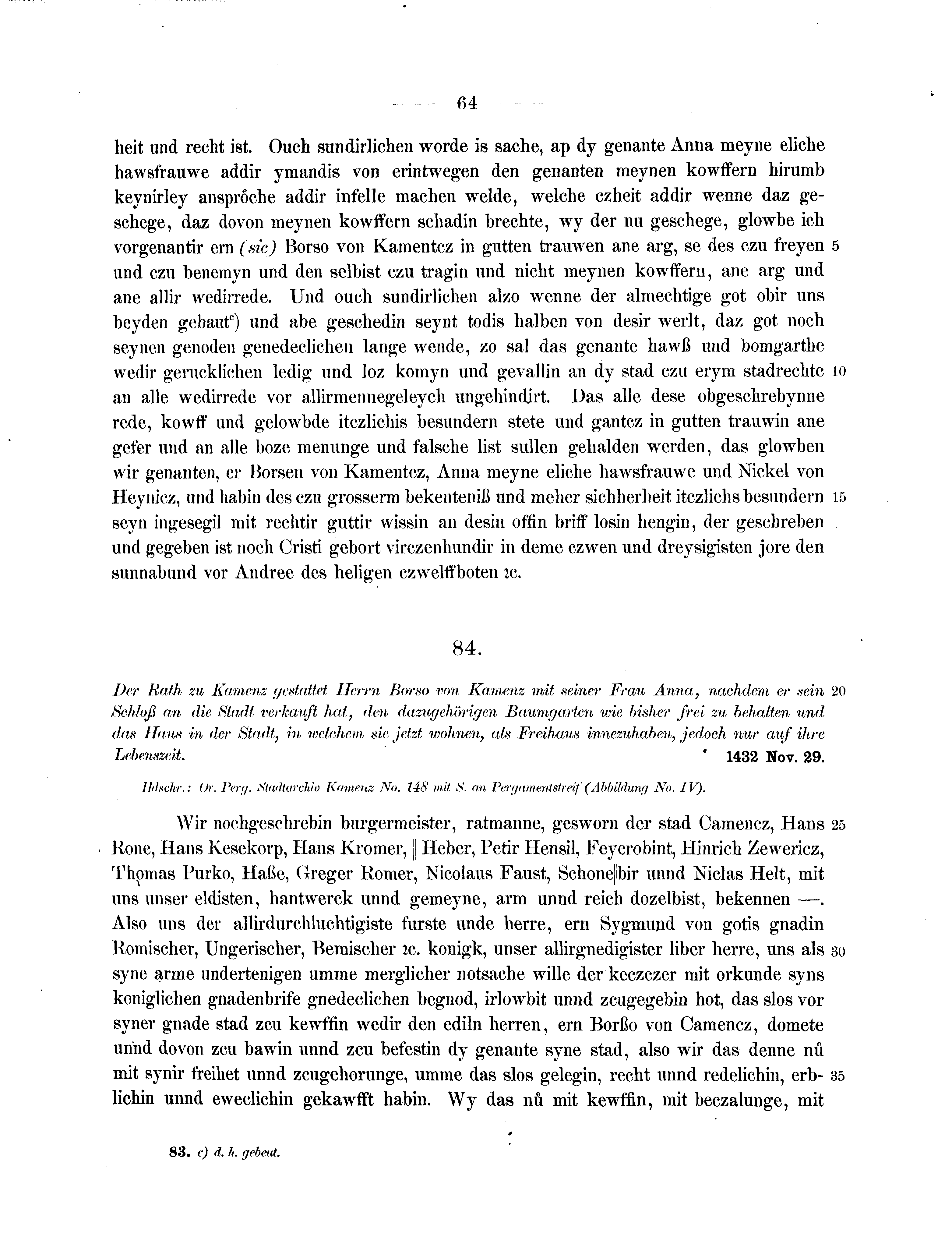 Historische Urkunde Seite 64 aus Band cds2_07