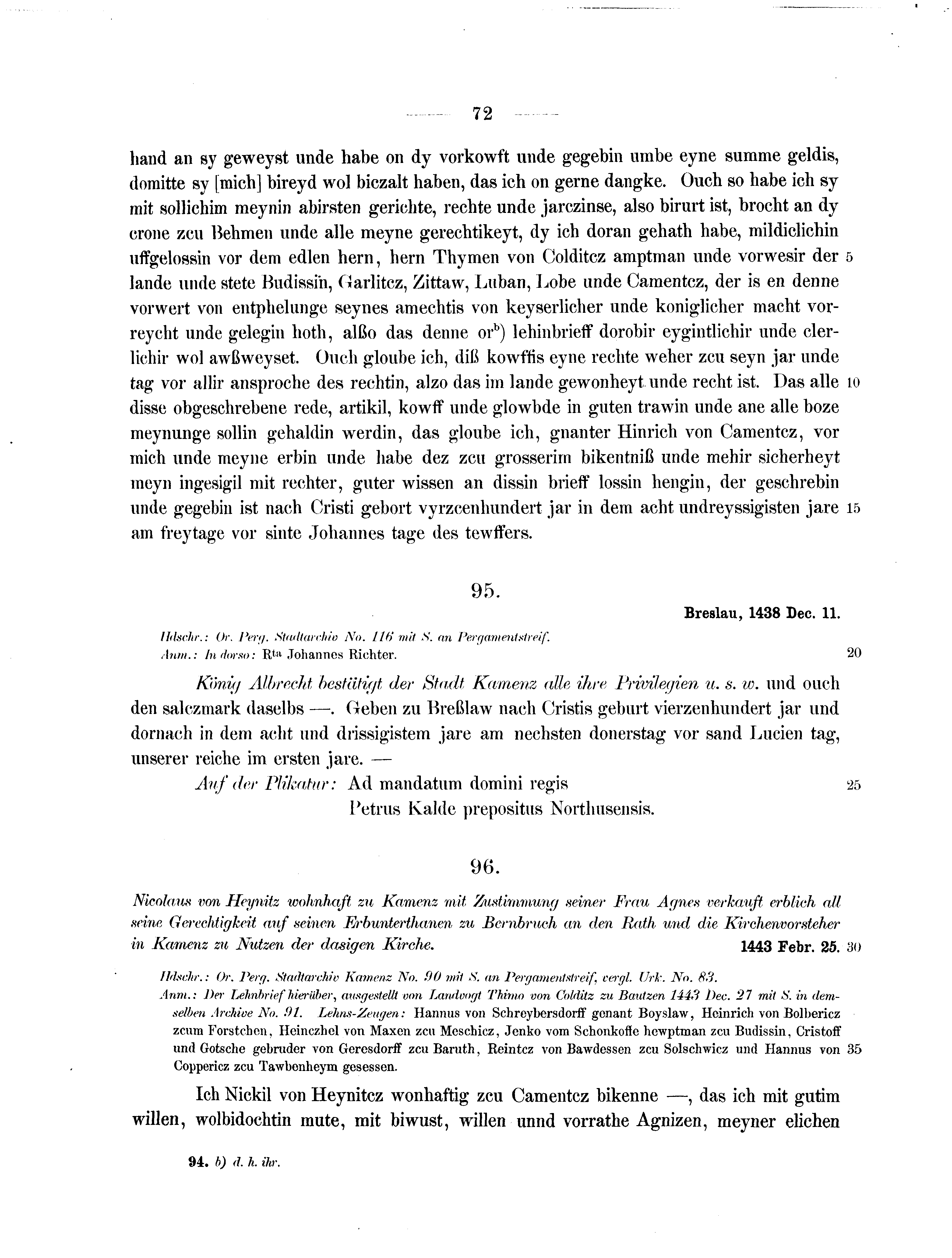 Historische Urkunde Seite 72 aus Band cds2_07