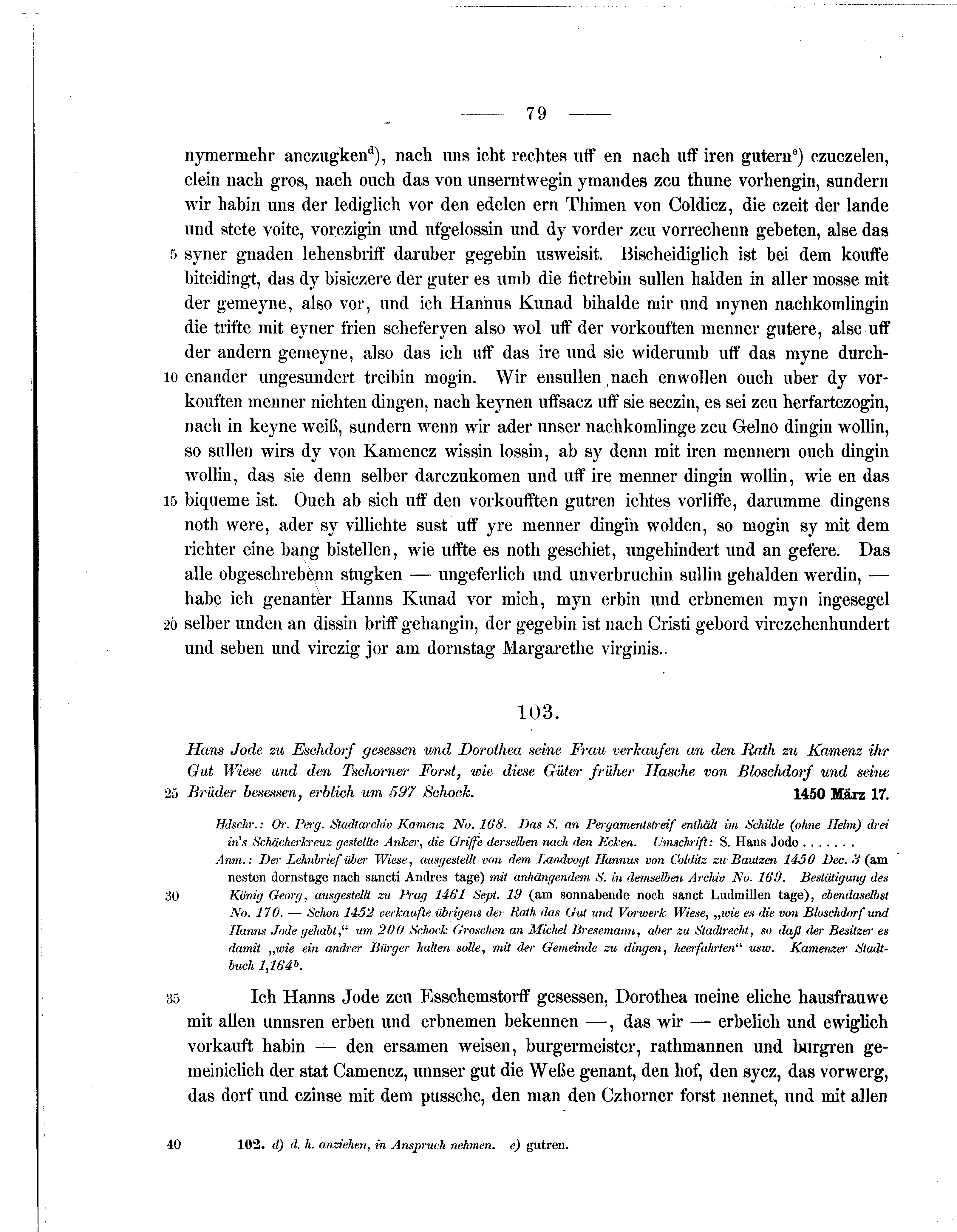 Historische Urkunde Seite 79 aus Band cds2_07