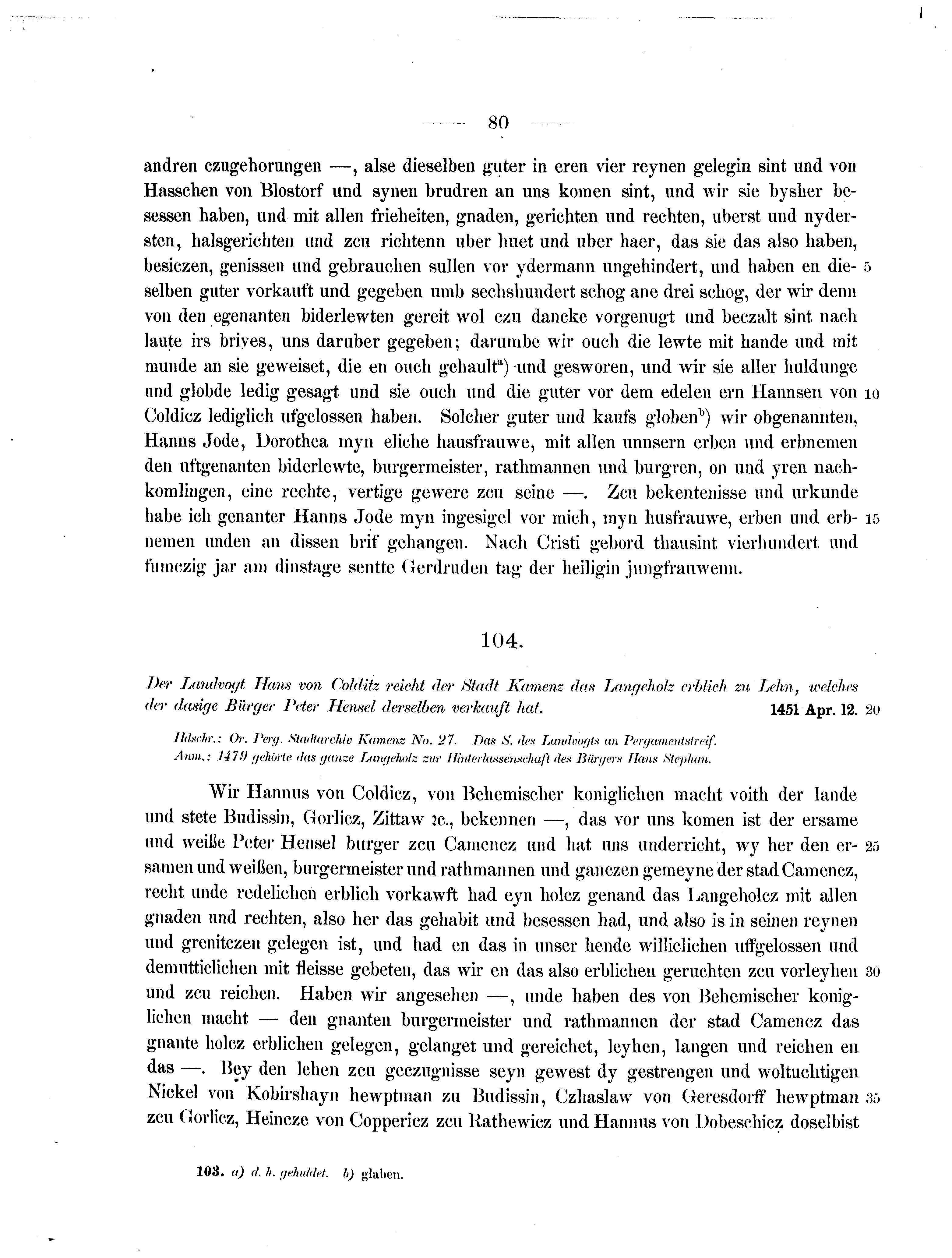Historische Urkunde Seite 80 aus Band cds2_07