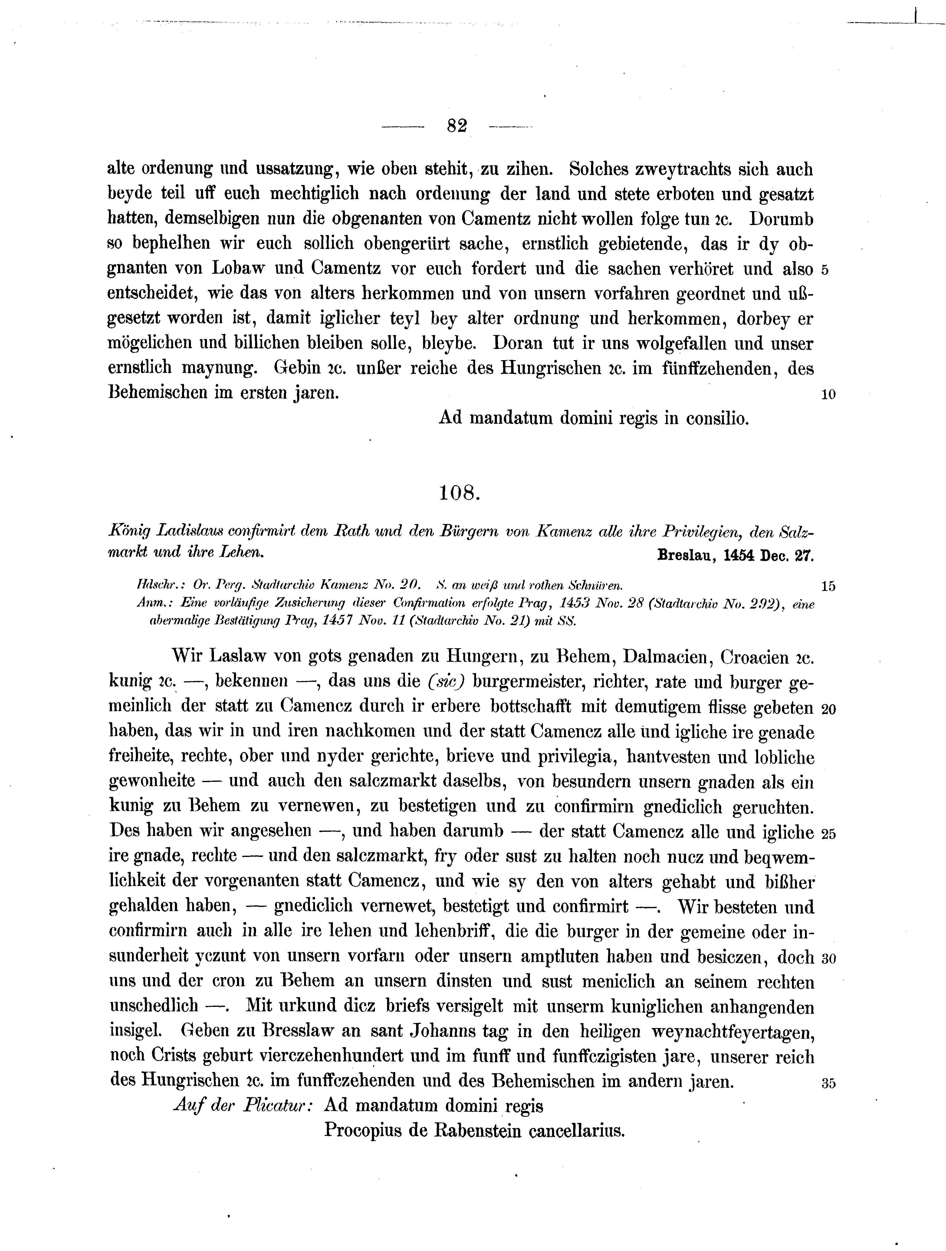 Historische Urkunde Seite 82 aus Band cds2_07