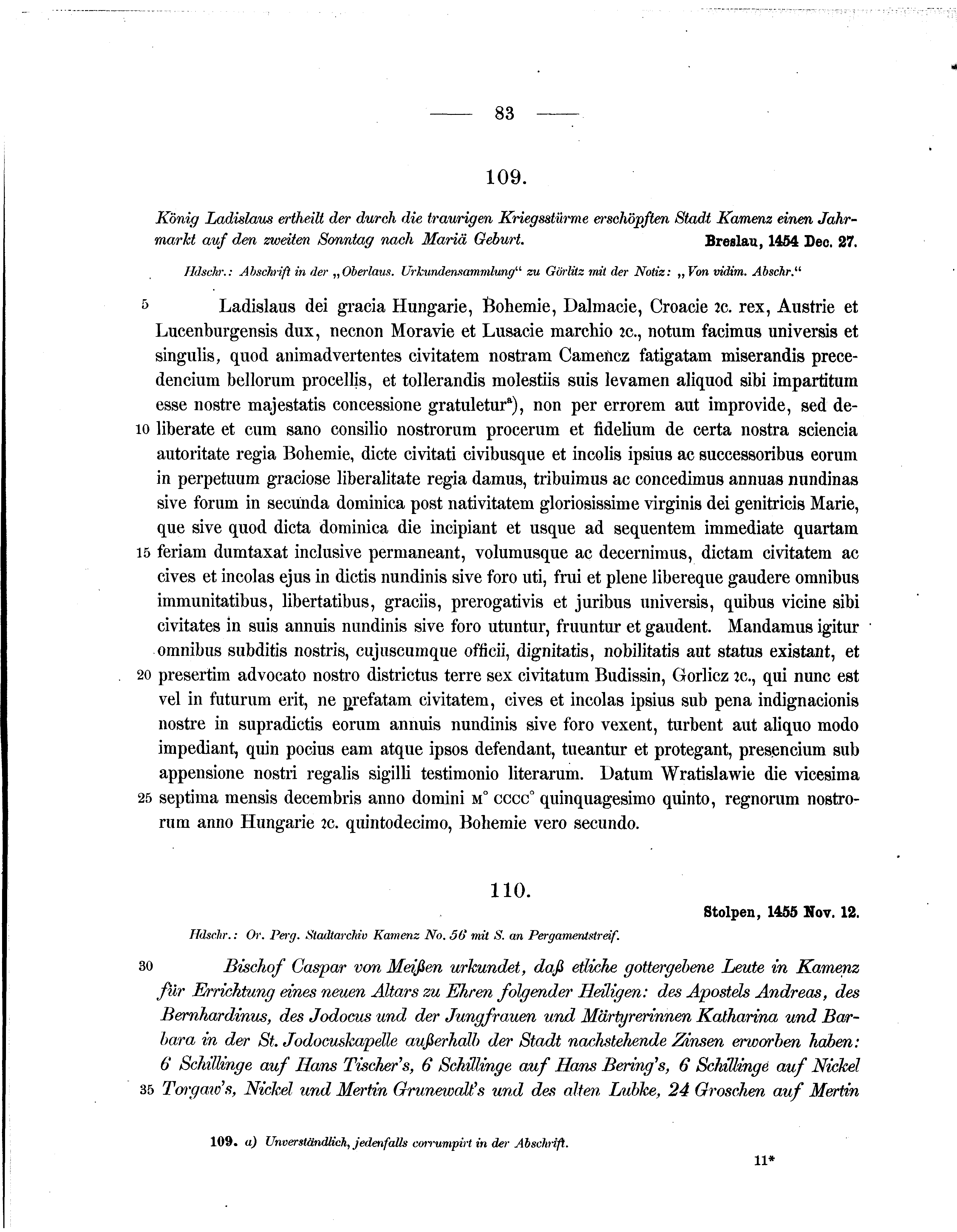 Historische Urkunde Seite 83 aus Band cds2_07