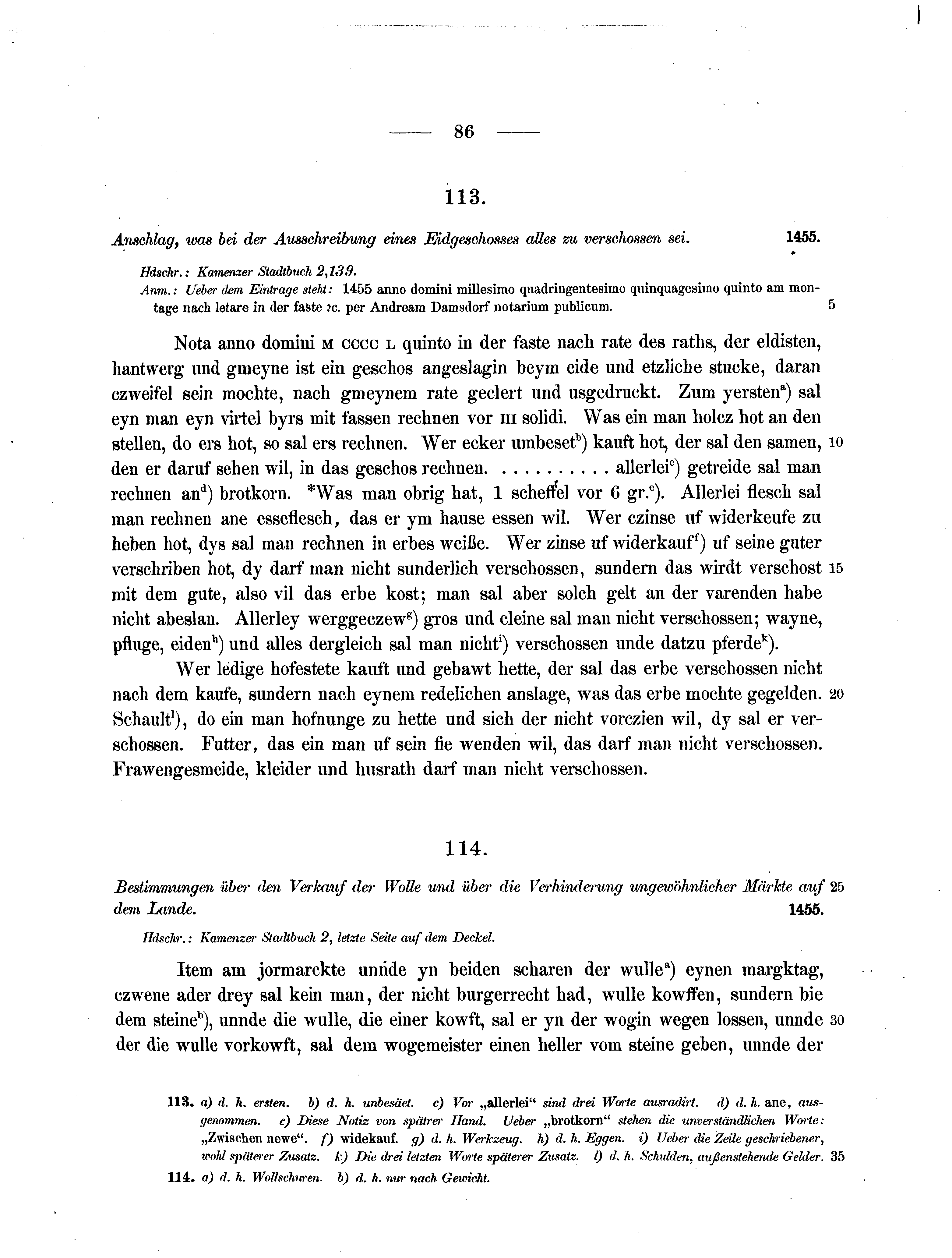 Historische Urkunde Seite 86 aus Band cds2_07