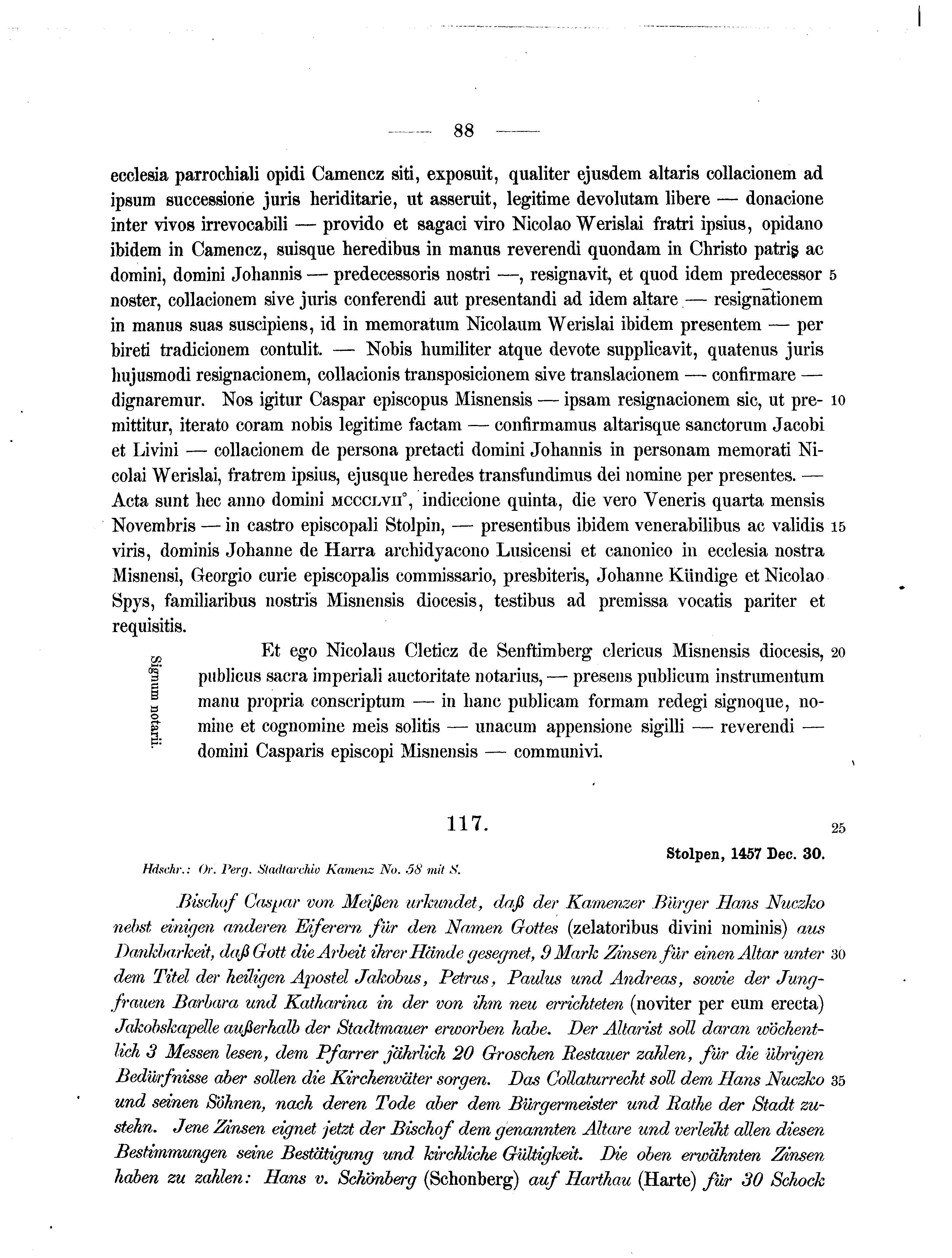 Historische Urkunde Seite 88 aus Band cds2_07