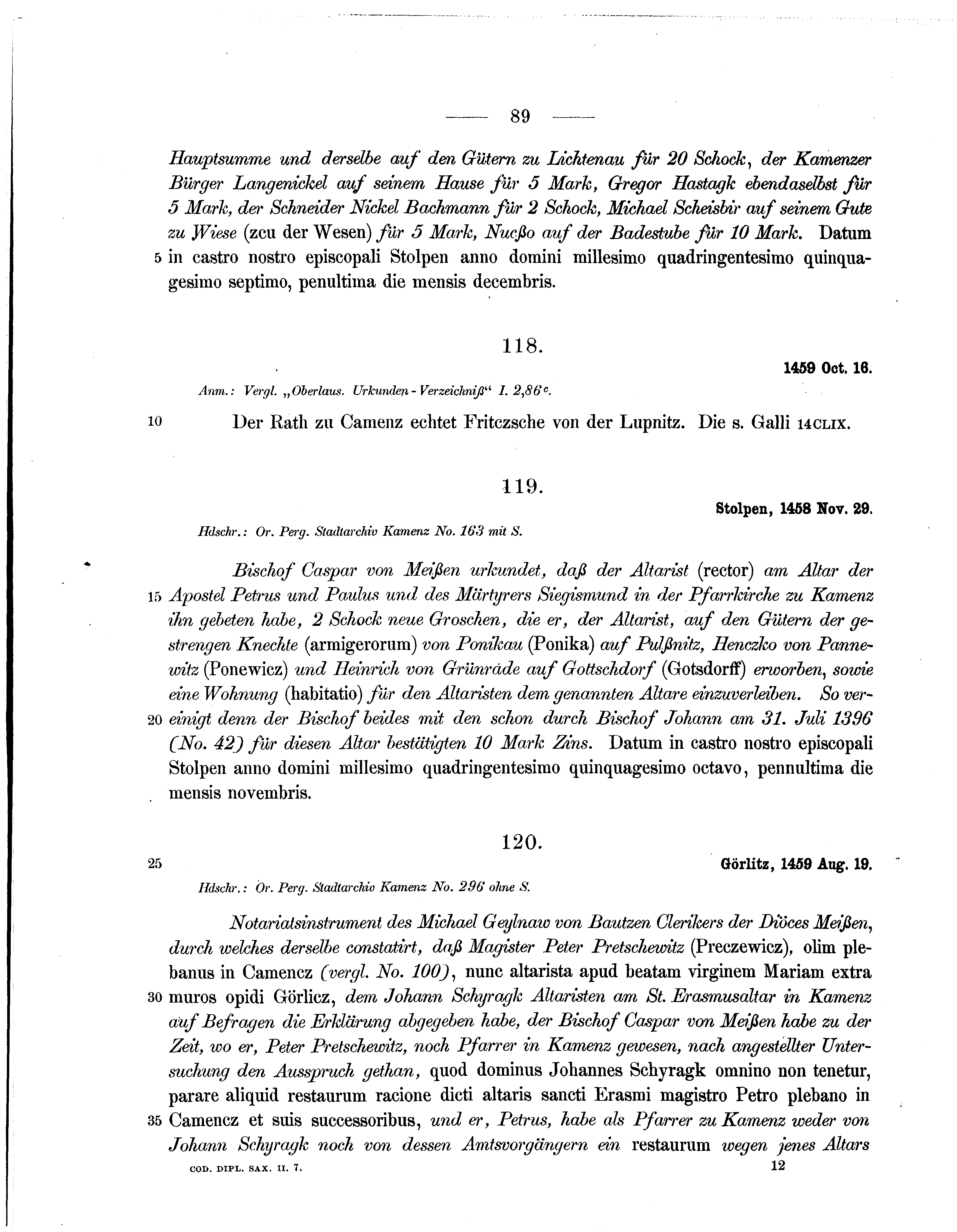 Historische Urkunde Seite 89 aus Band cds2_07