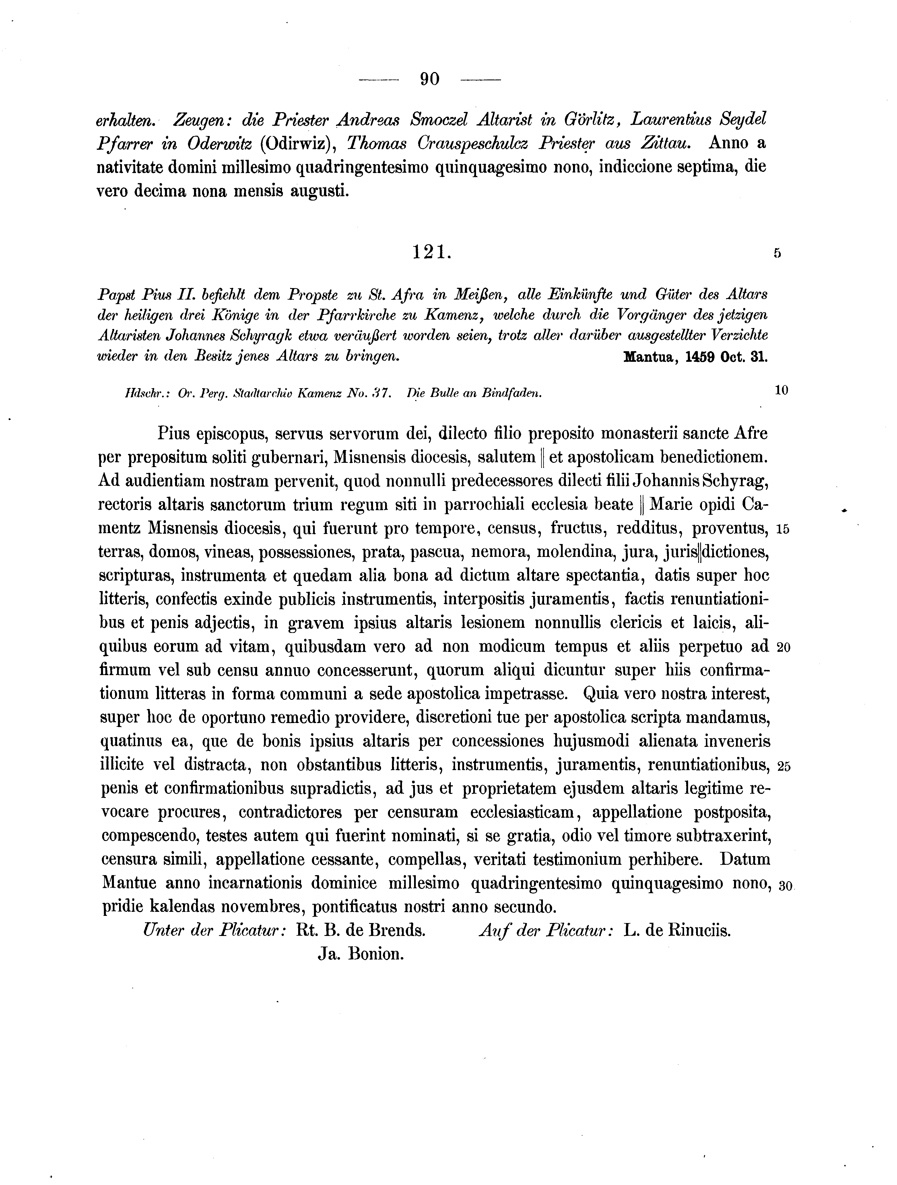 Historische Urkunde Seite 90 aus Band cds2_07