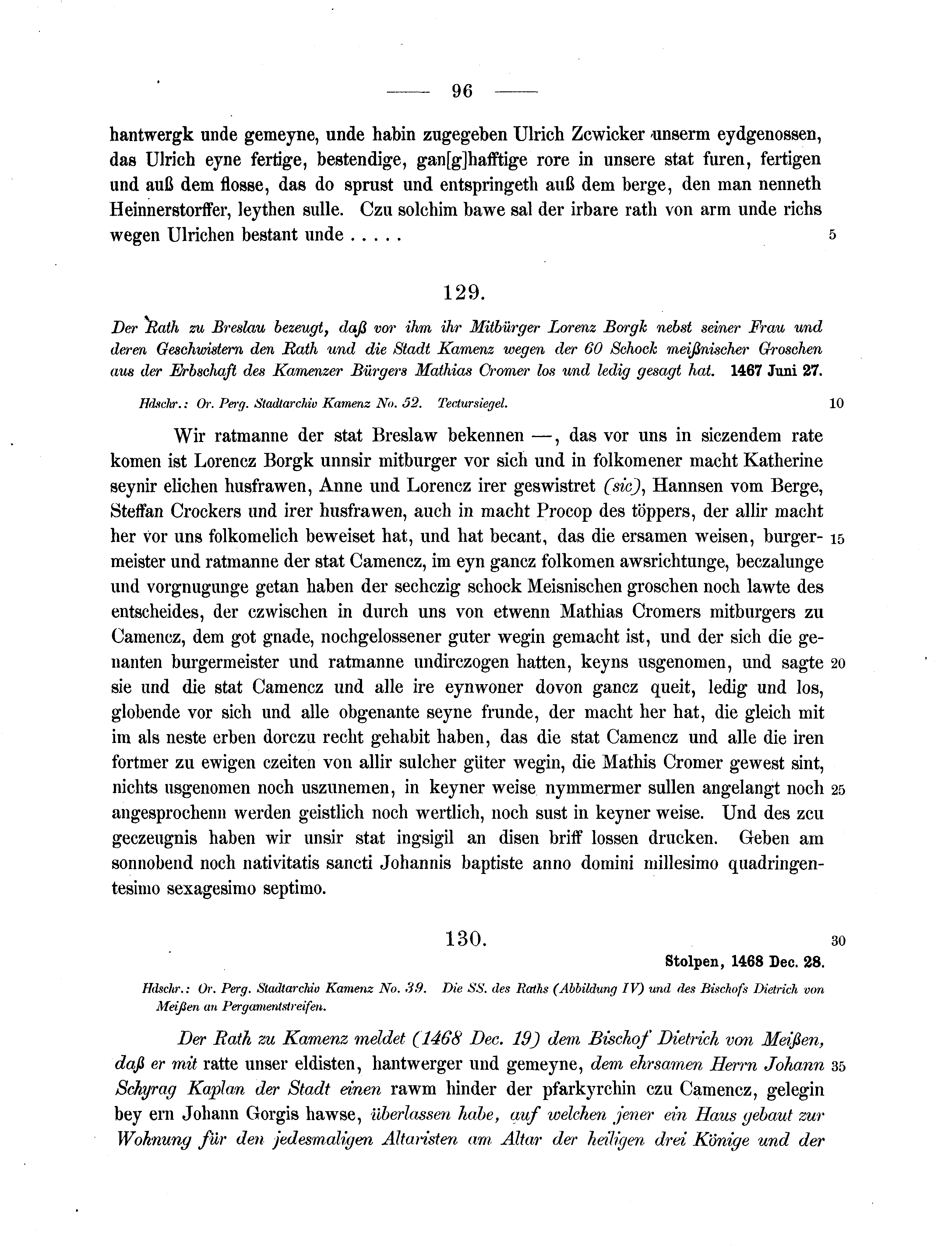 Historische Urkunde Seite 96 aus Band cds2_07