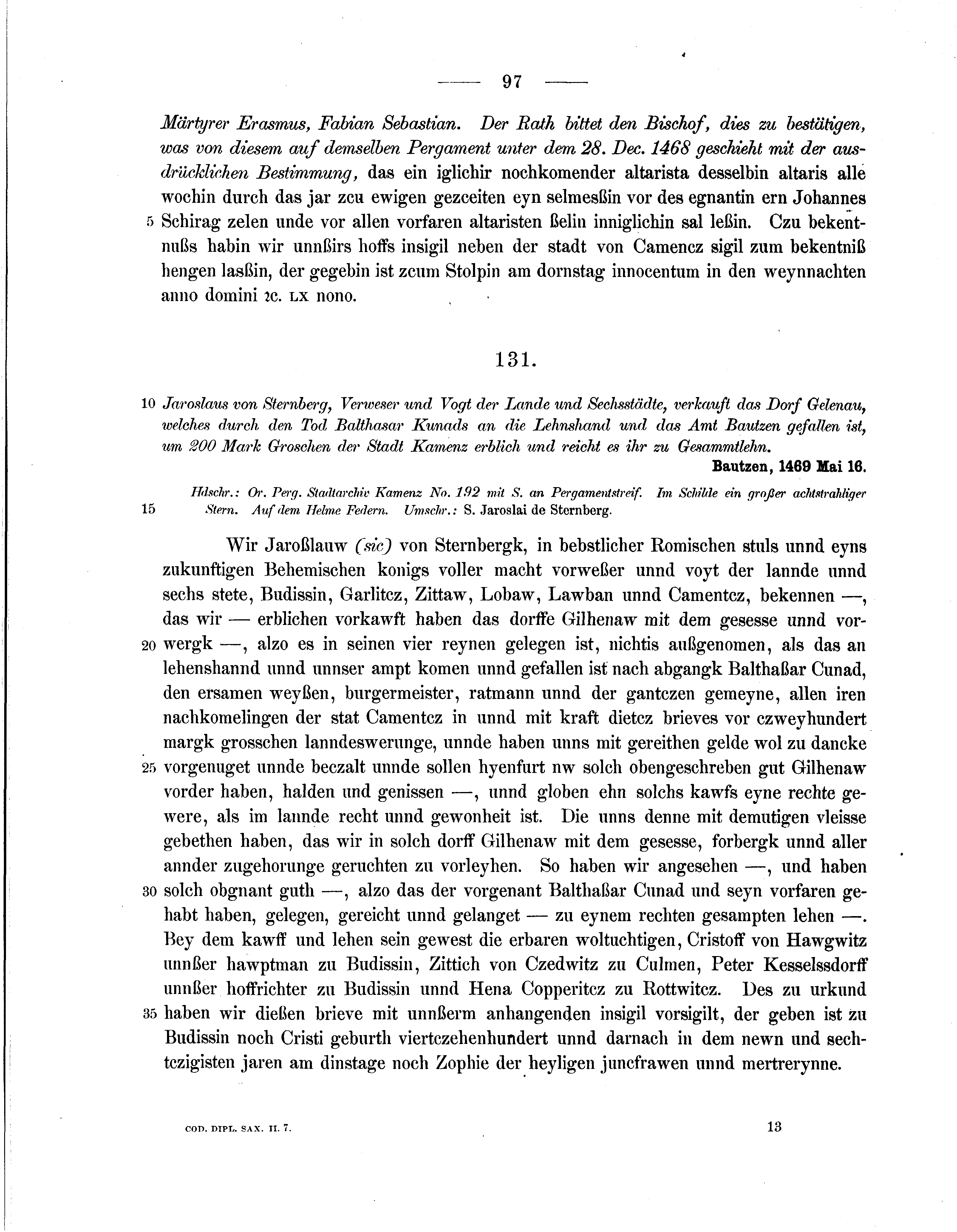 Historische Urkunde Seite 97 aus Band cds2_07