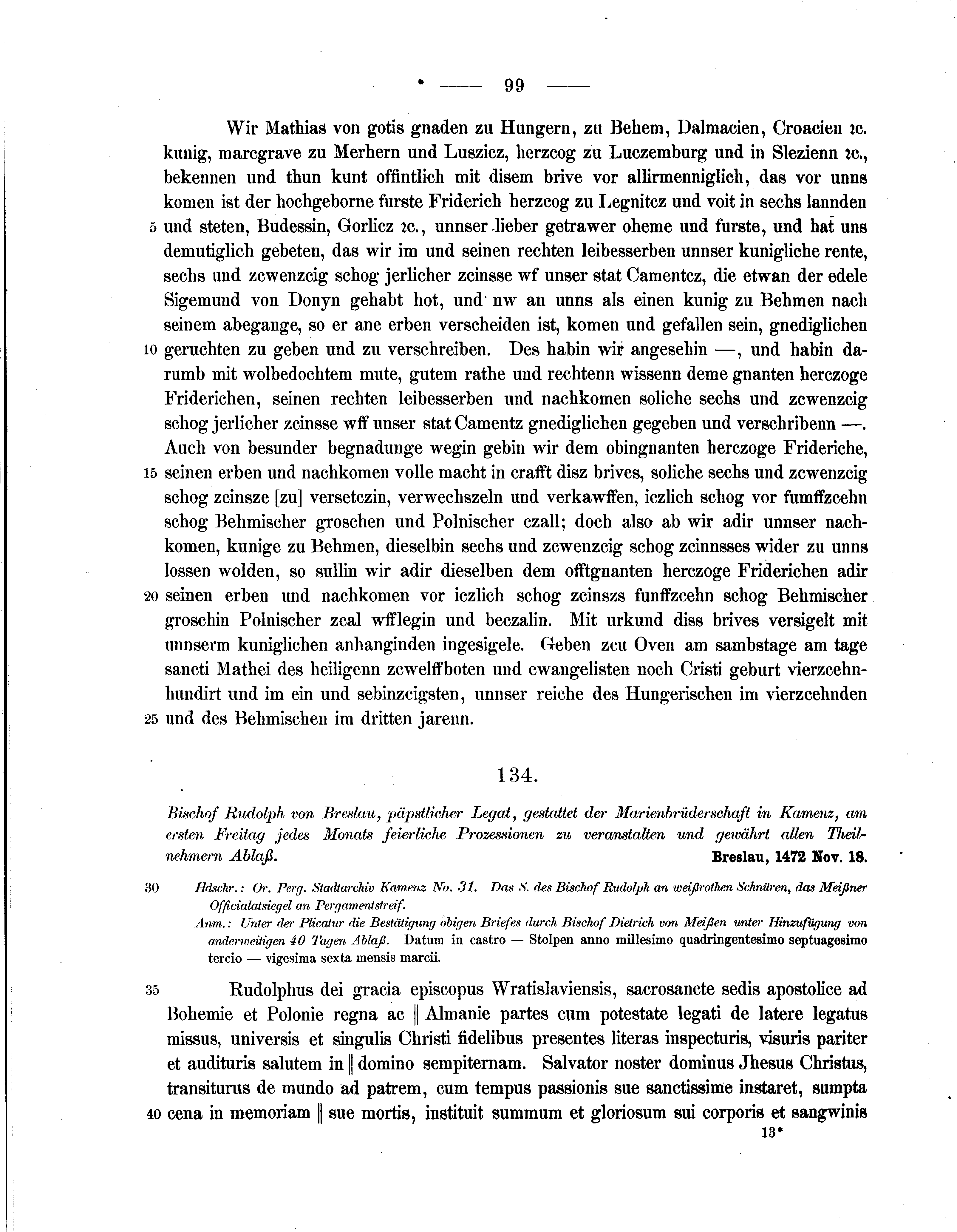 Historische Urkunde Seite 99 aus Band cds2_07