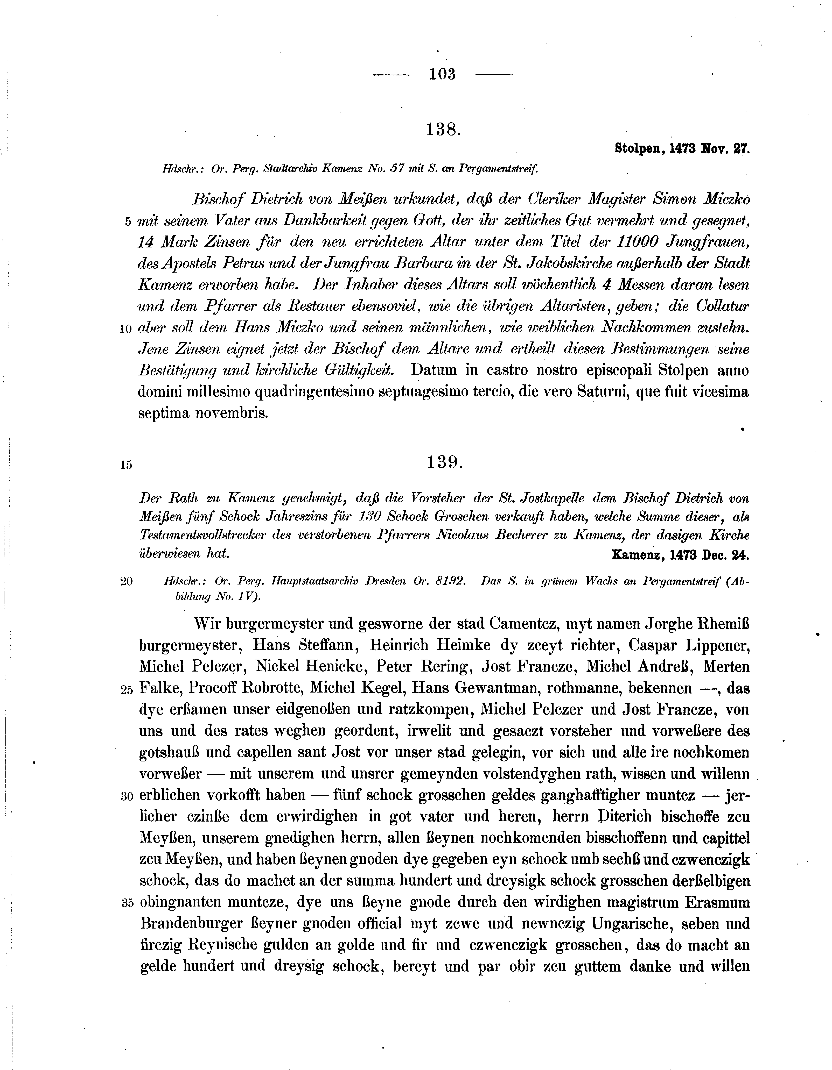 Historische Urkunde Seite 103 aus Band cds2_07