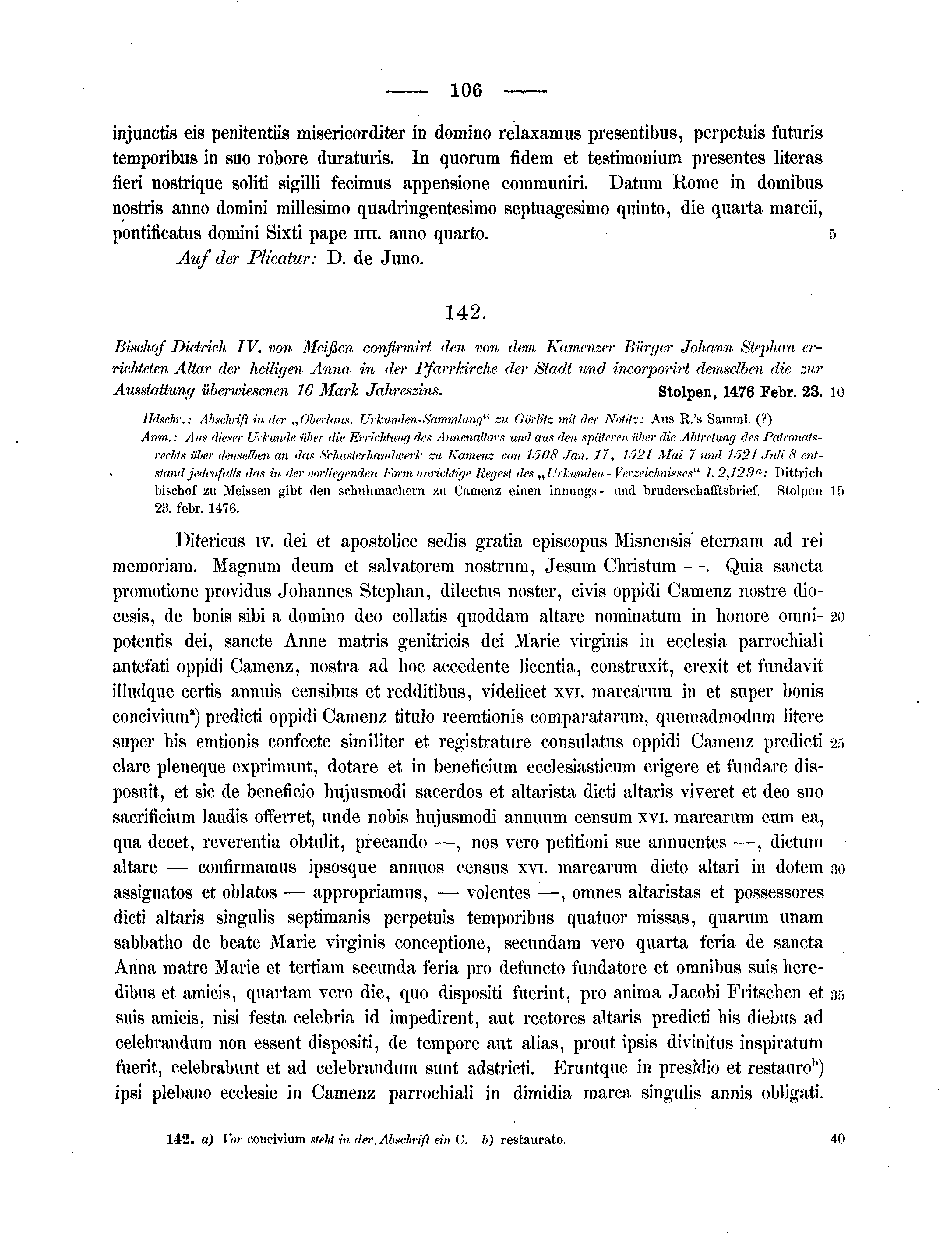 Historische Urkunde Seite 106 aus Band cds2_07