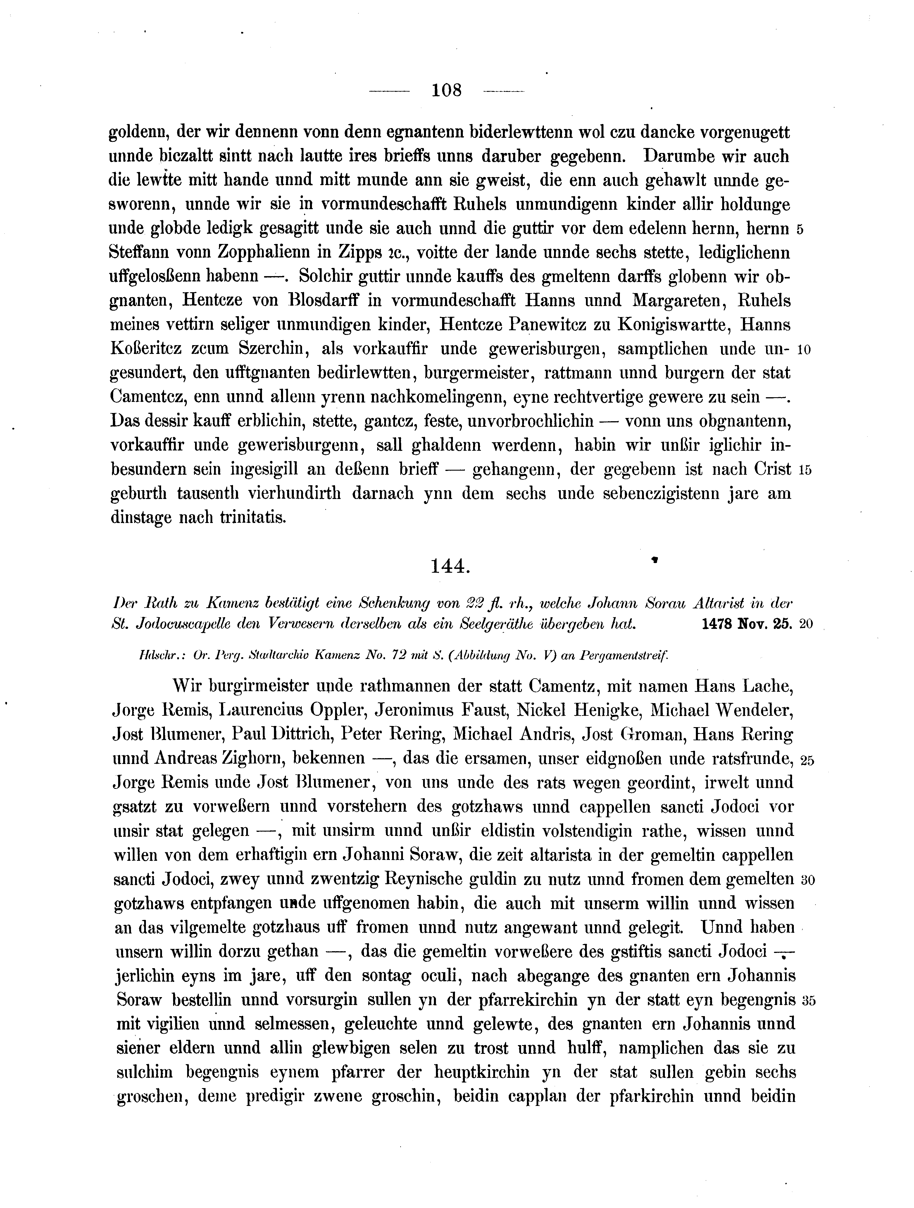 Historische Urkunde Seite 108 aus Band cds2_07