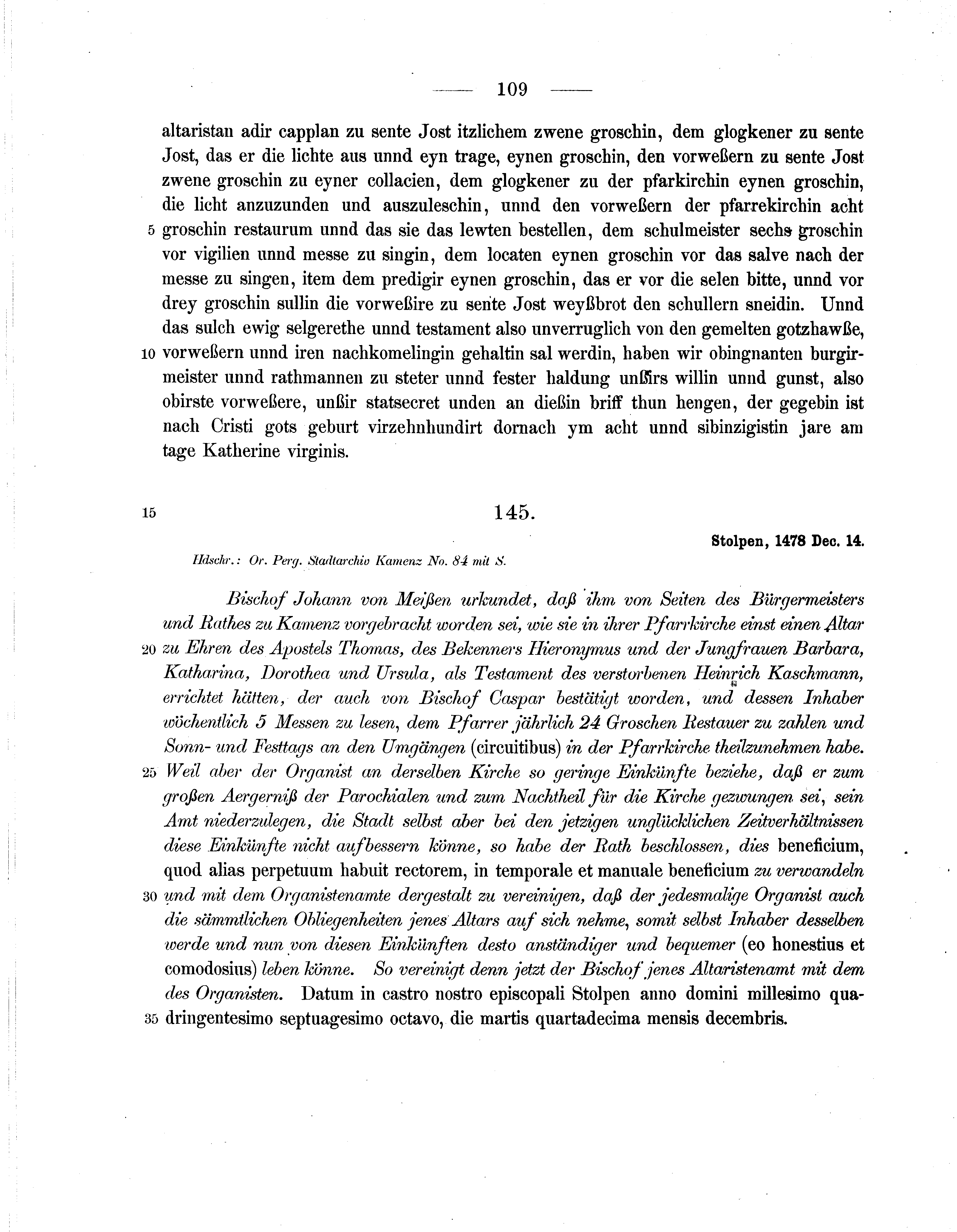 Historische Urkunde Seite 109 aus Band cds2_07