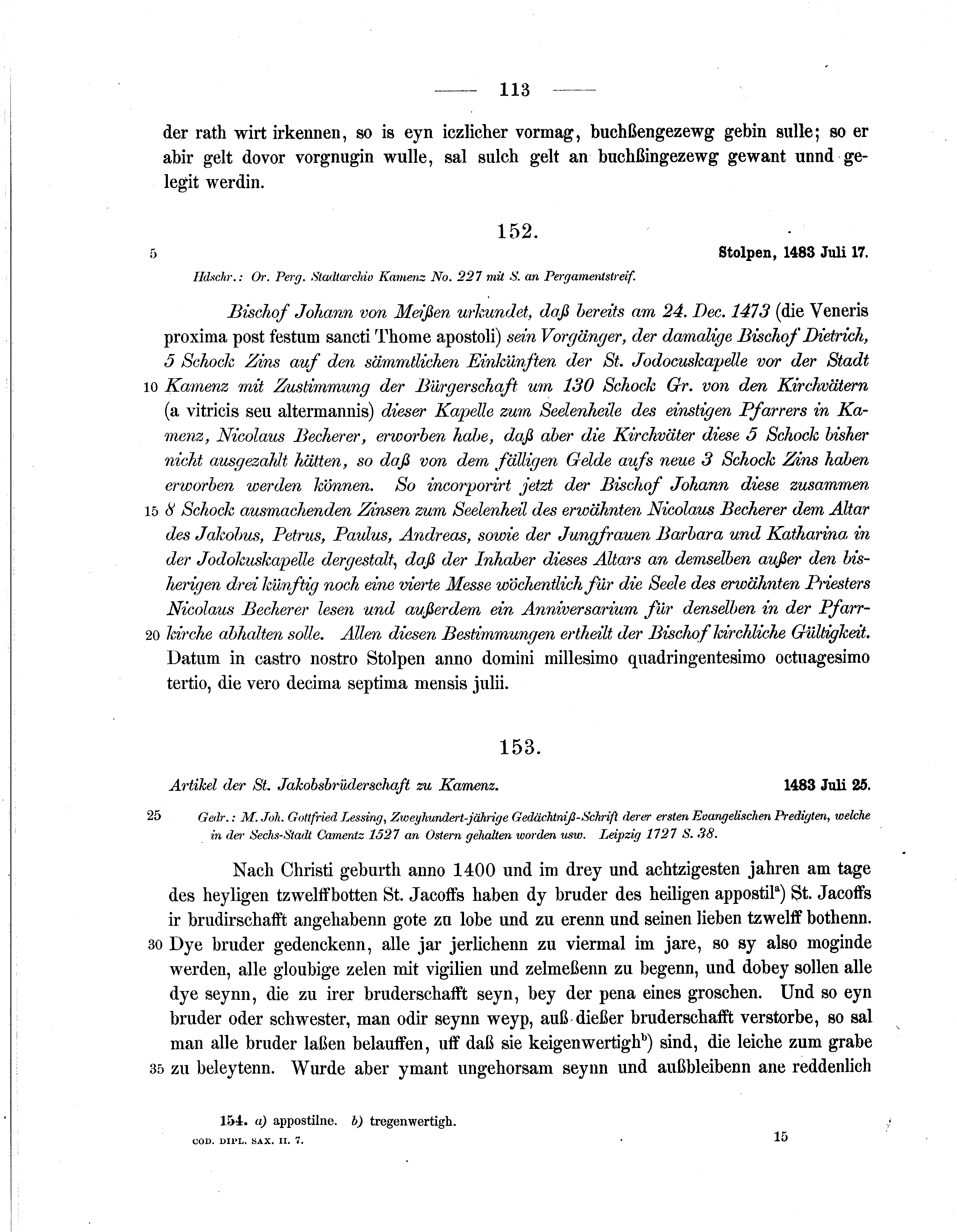 Historische Urkunde Seite 113 aus Band cds2_07