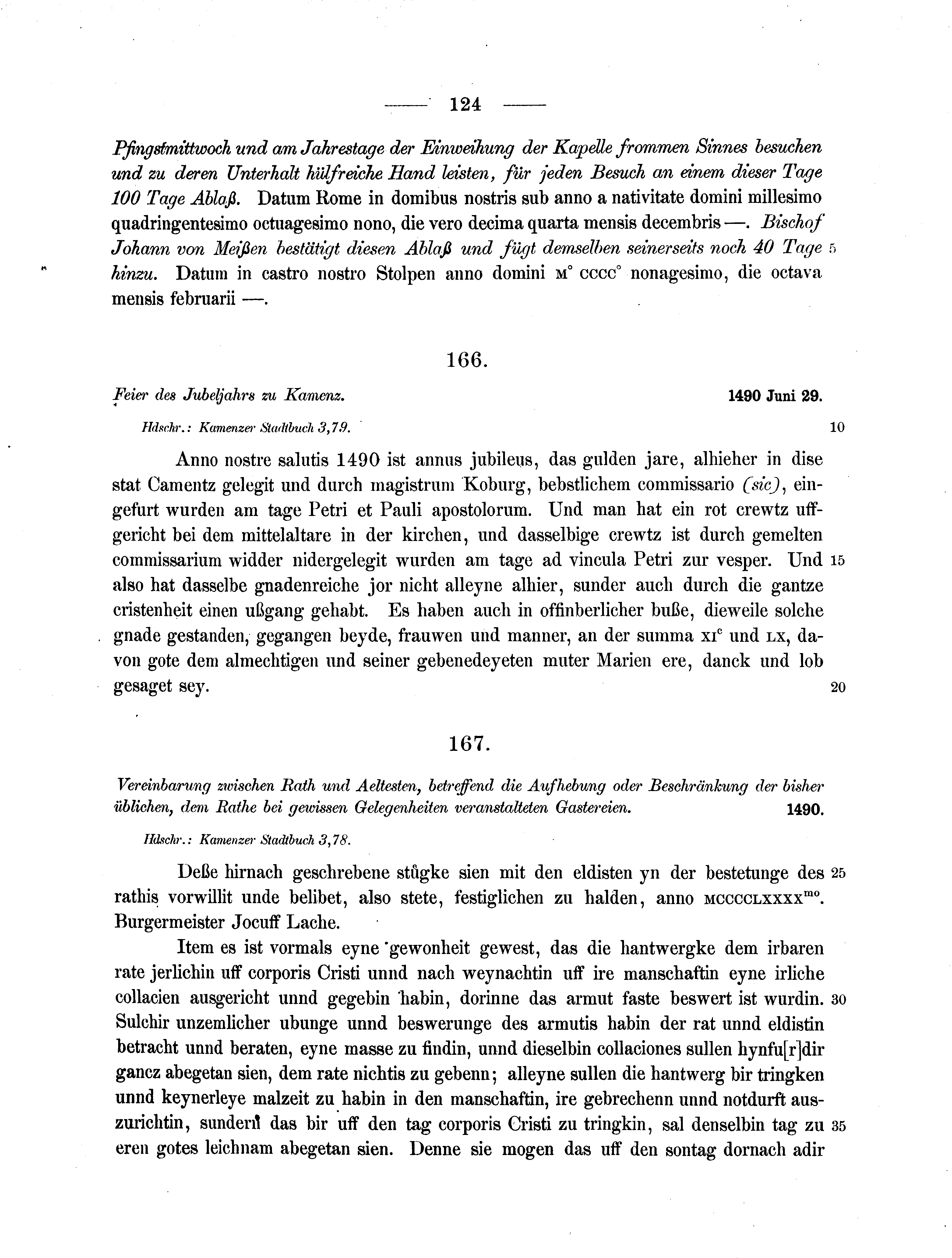 Historische Urkunde Seite 124 aus Band cds2_07