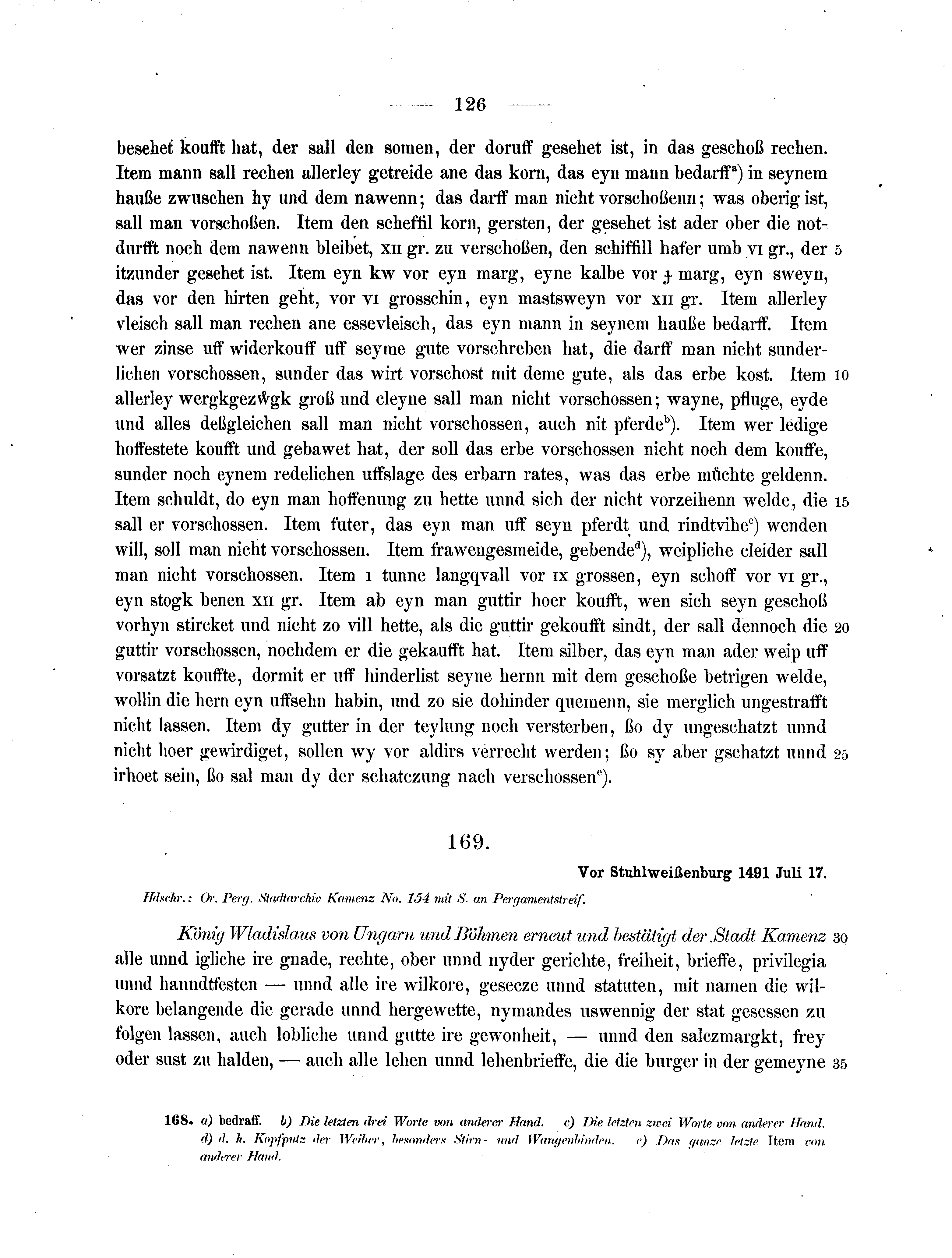 Historische Urkunde Seite 126 aus Band cds2_07