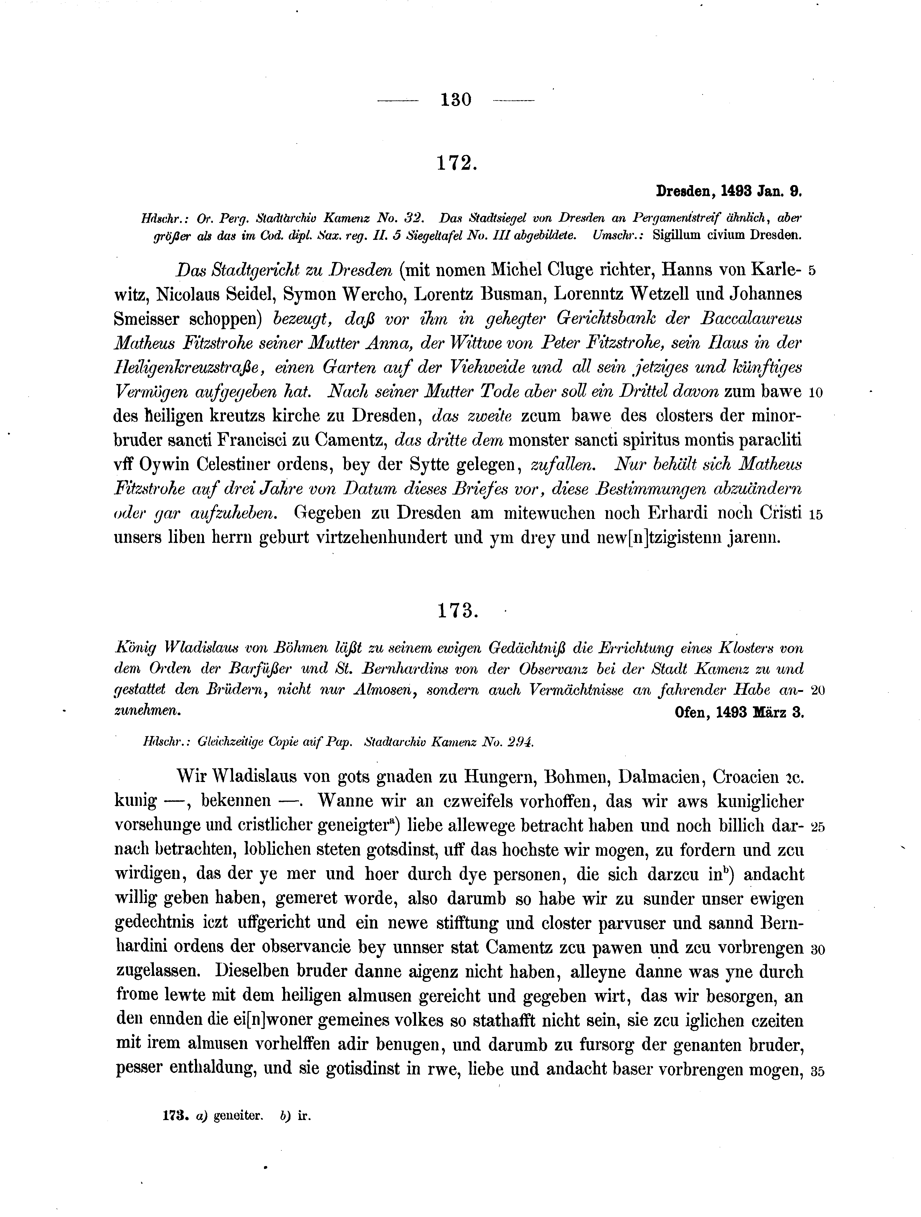 Historische Urkunde Seite 130 aus Band cds2_07