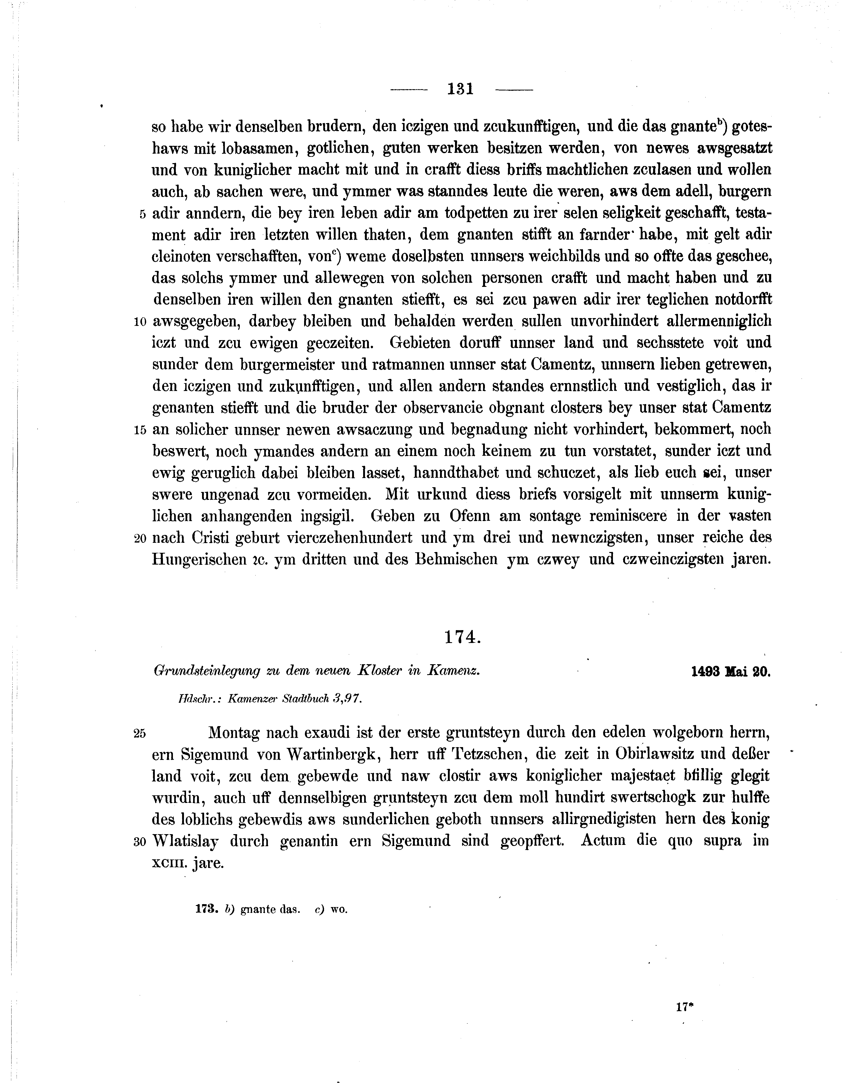 Historische Urkunde Seite 131 aus Band cds2_07