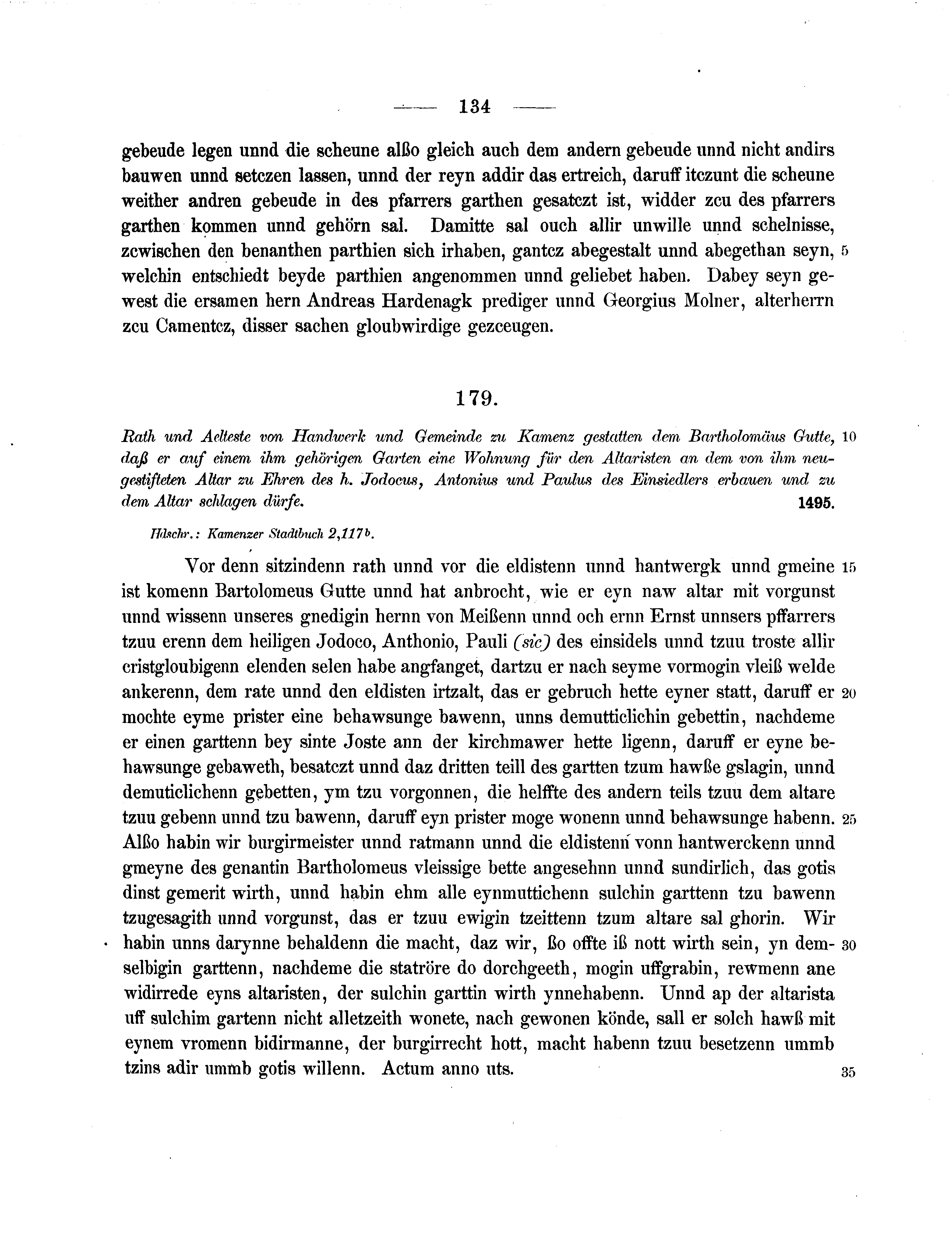 Historische Urkunde Seite 134 aus Band cds2_07