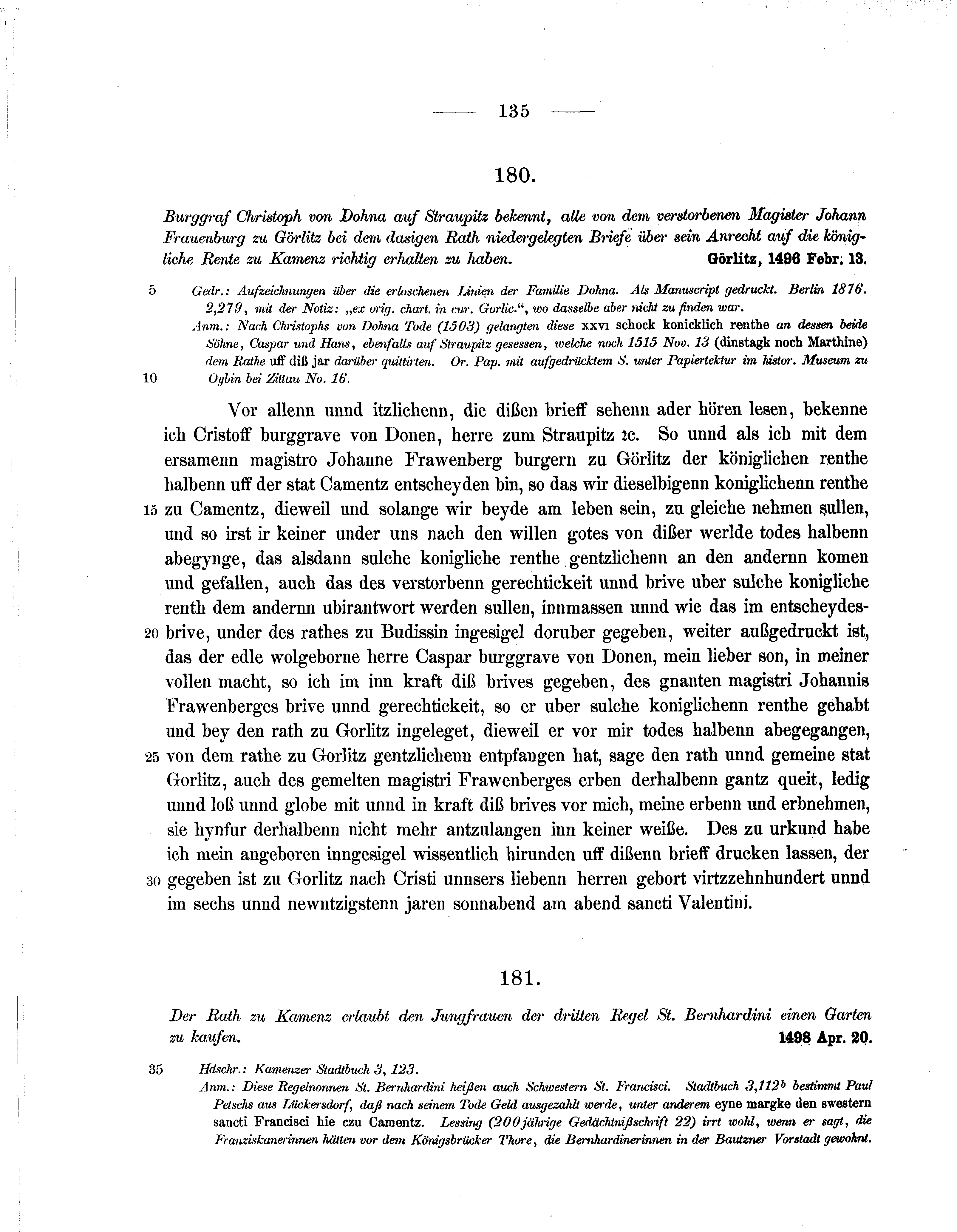 Historische Urkunde Seite 135 aus Band cds2_07
