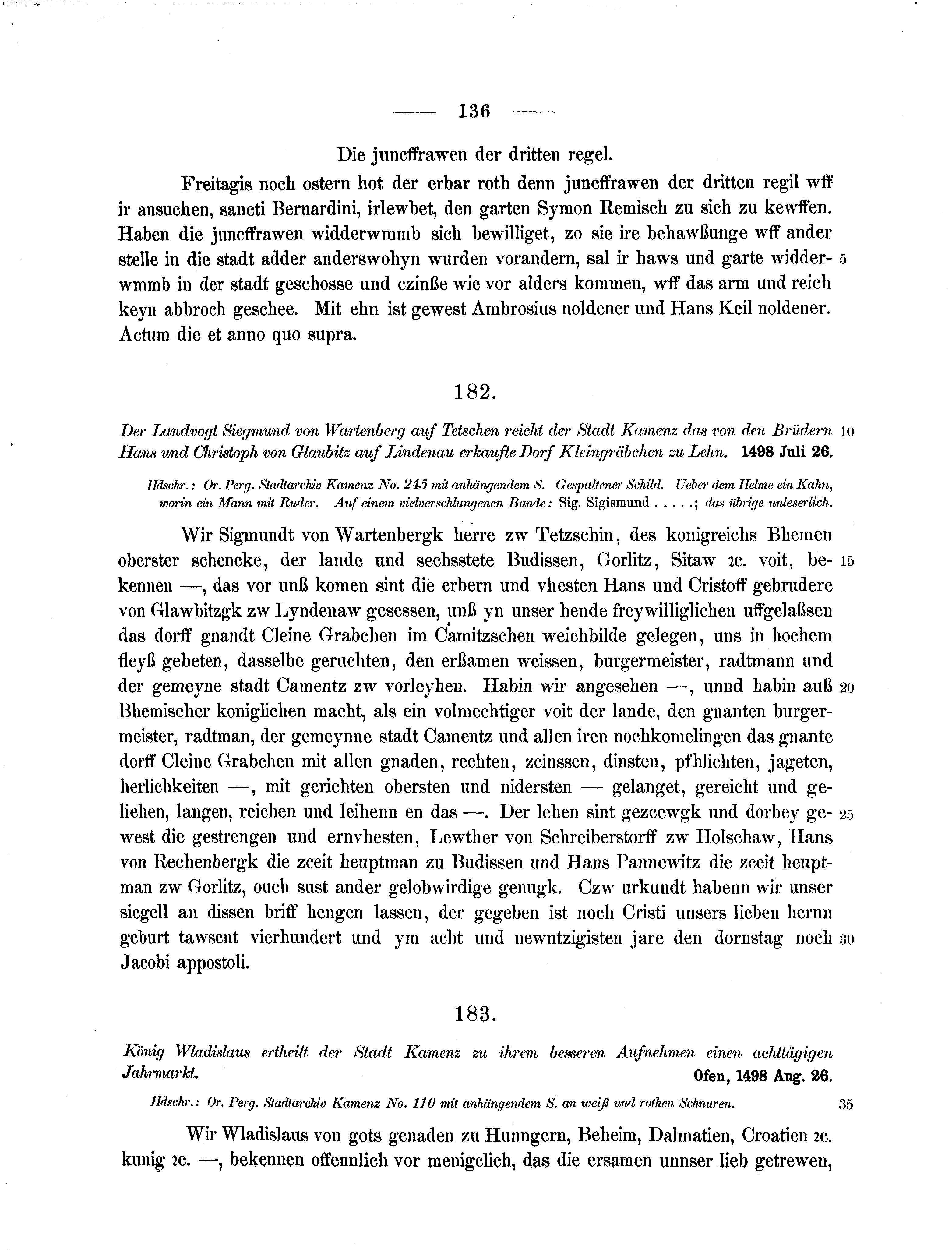 Historische Urkunde Seite 136 aus Band cds2_07