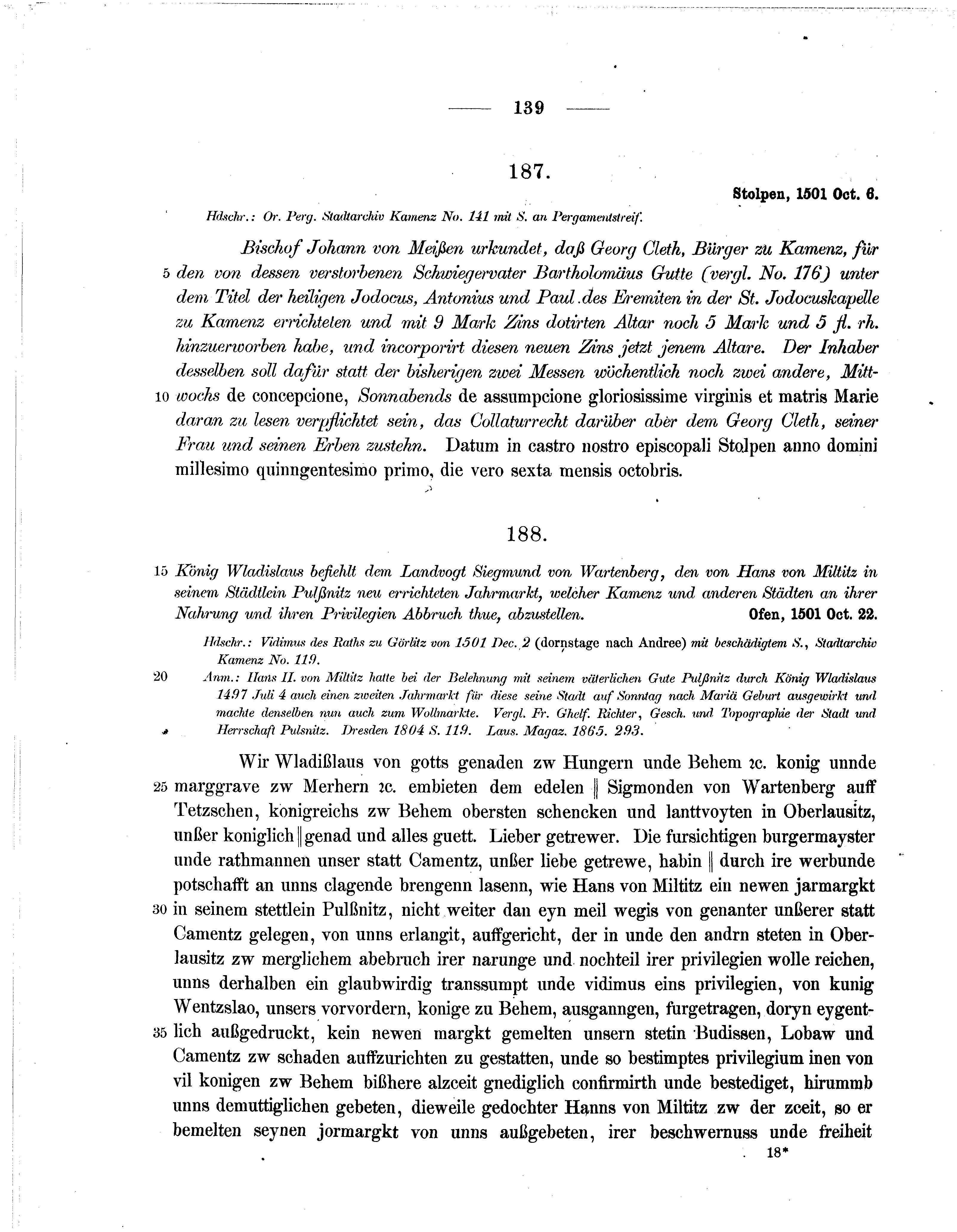 Historische Urkunde Seite 139 aus Band cds2_07