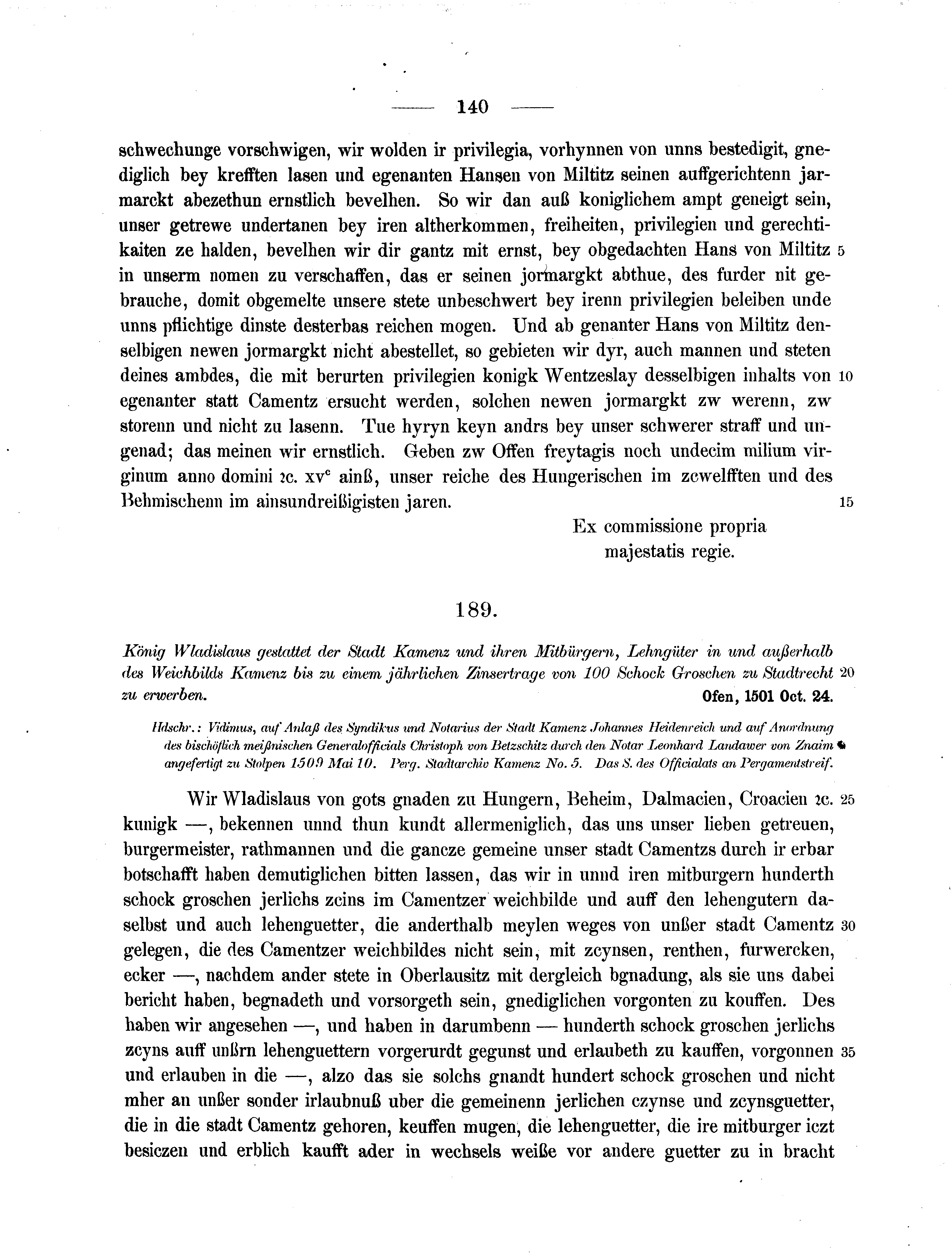 Historische Urkunde Seite 140 aus Band cds2_07