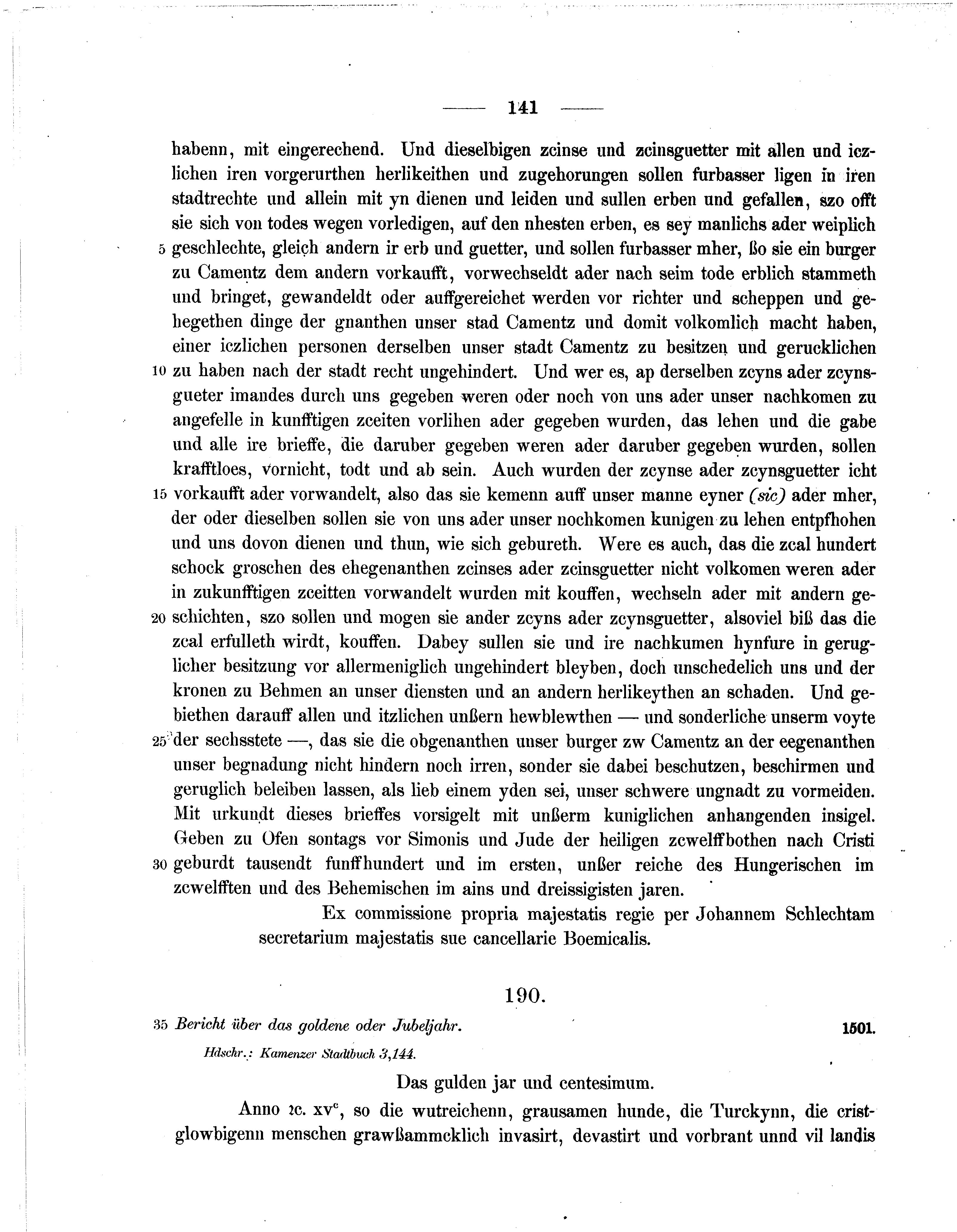 Historische Urkunde Seite 141 aus Band cds2_07