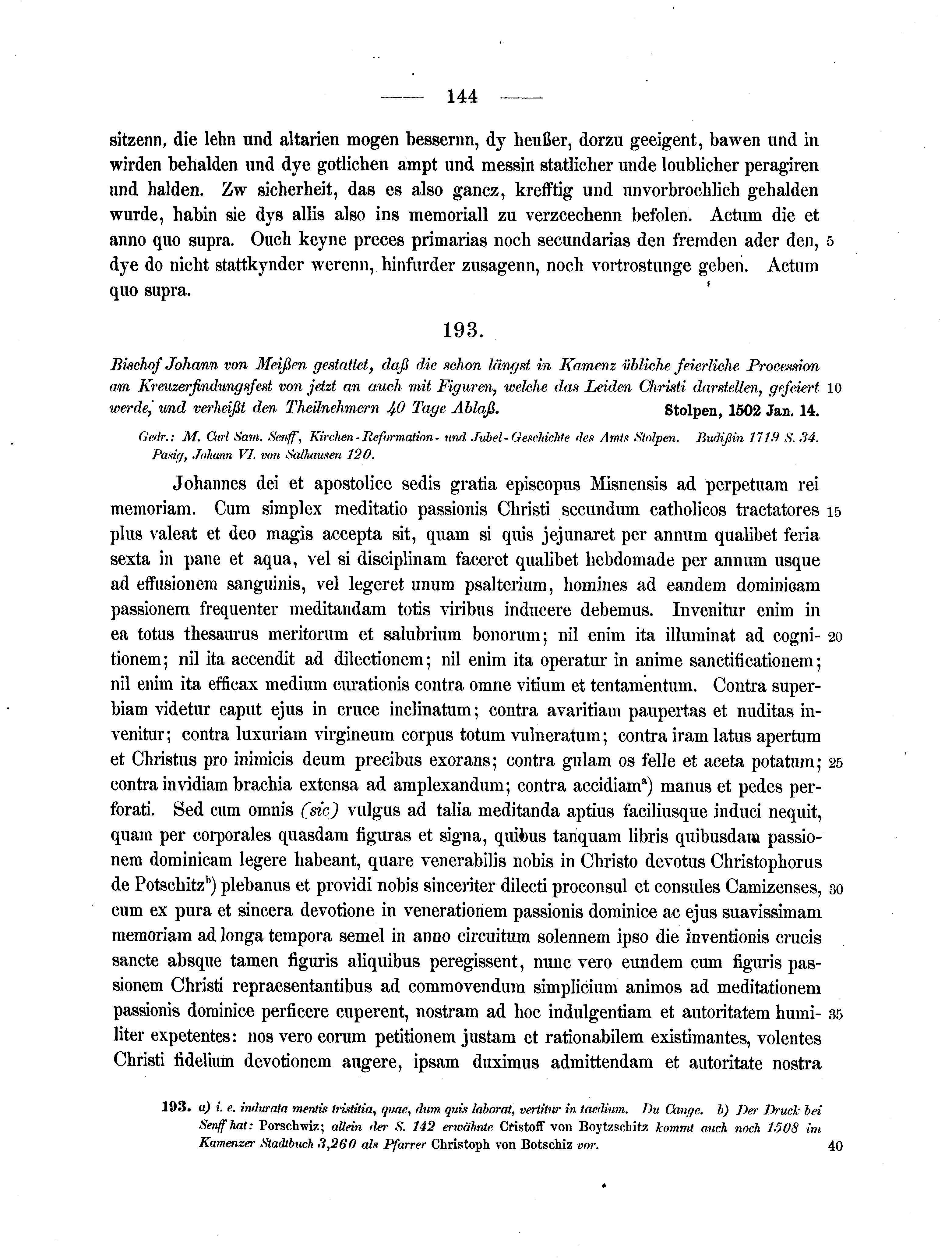 Historische Urkunde Seite 144 aus Band cds2_07