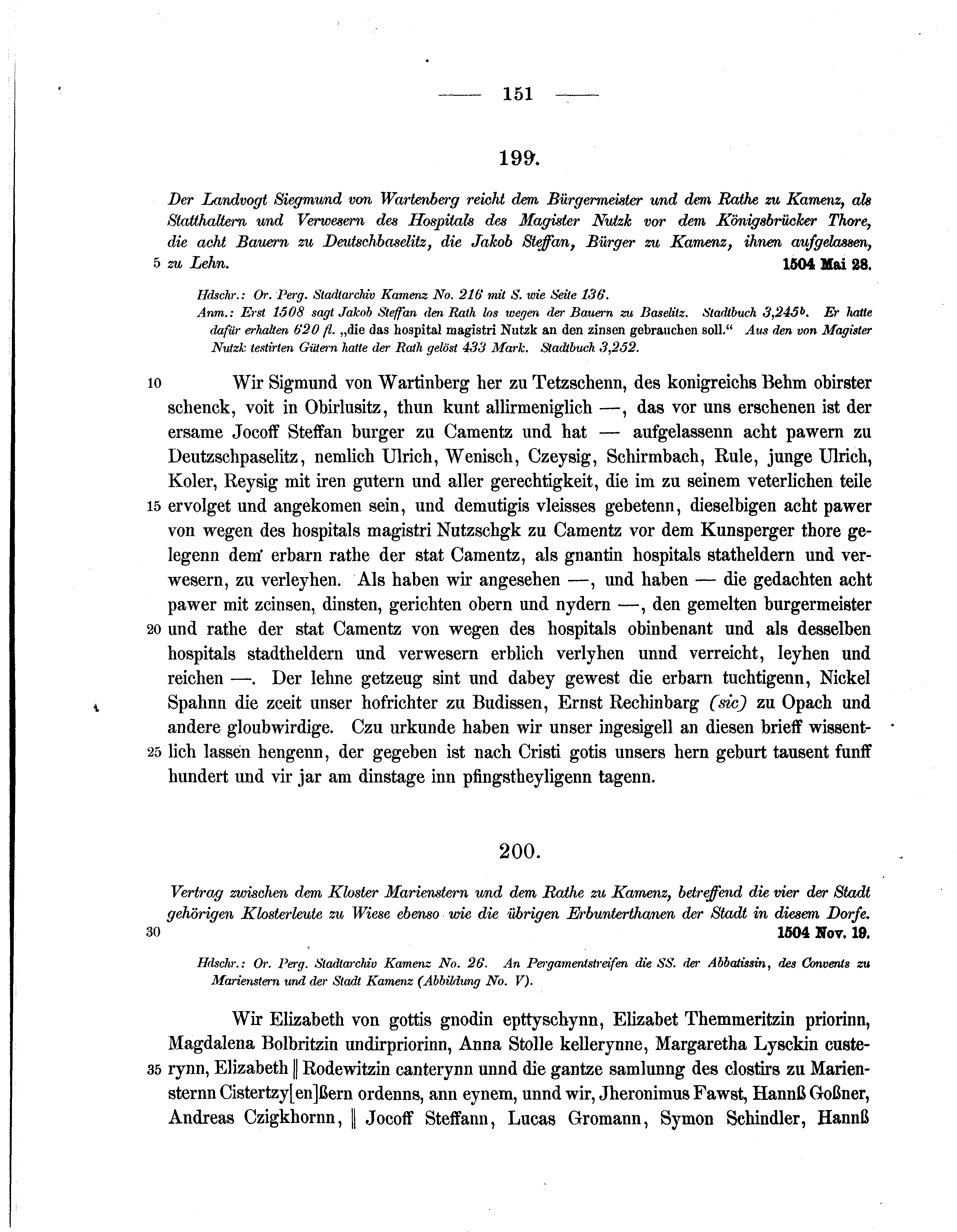 Historische Urkunde Seite 151 aus Band cds2_07