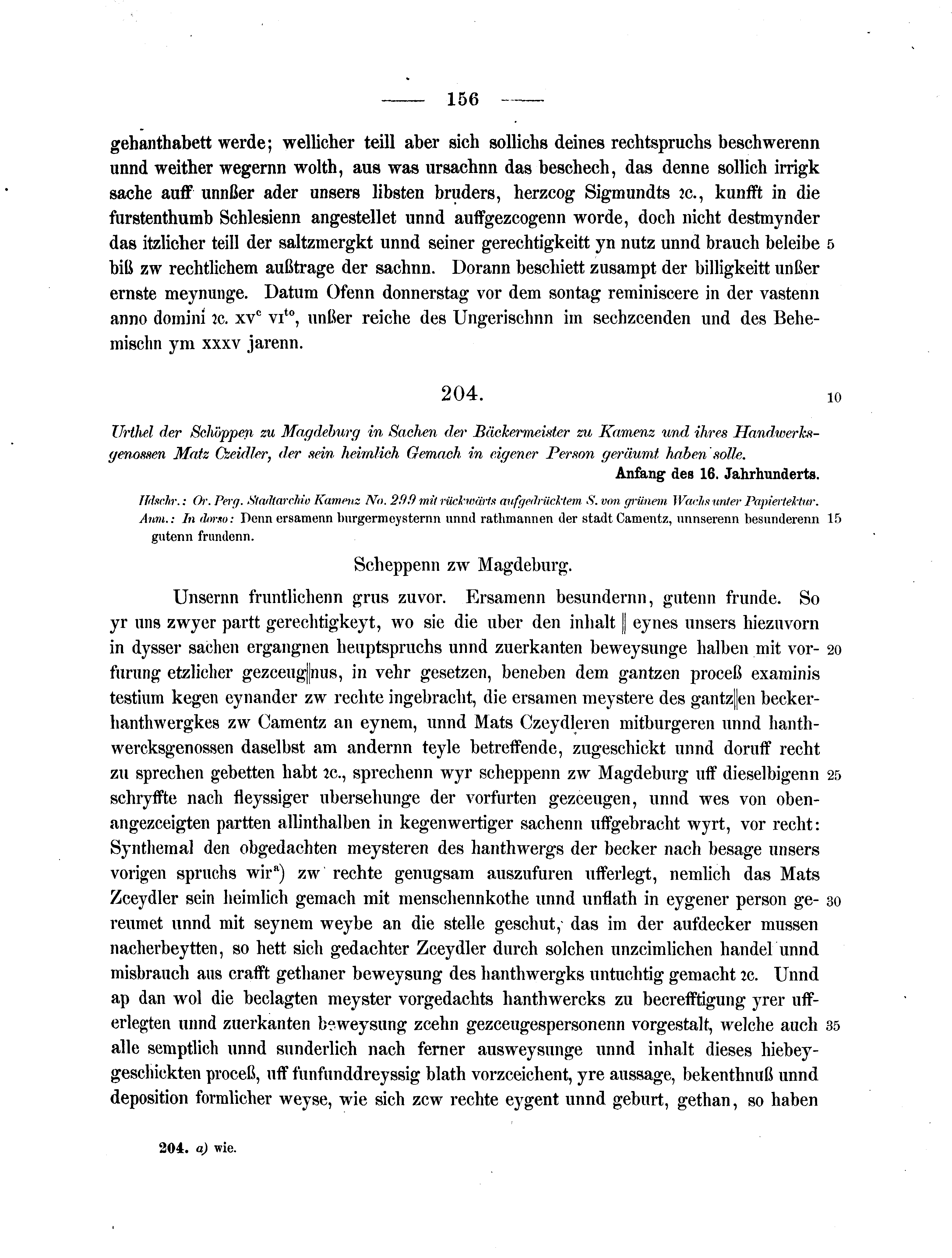 Historische Urkunde Seite 156 aus Band cds2_07