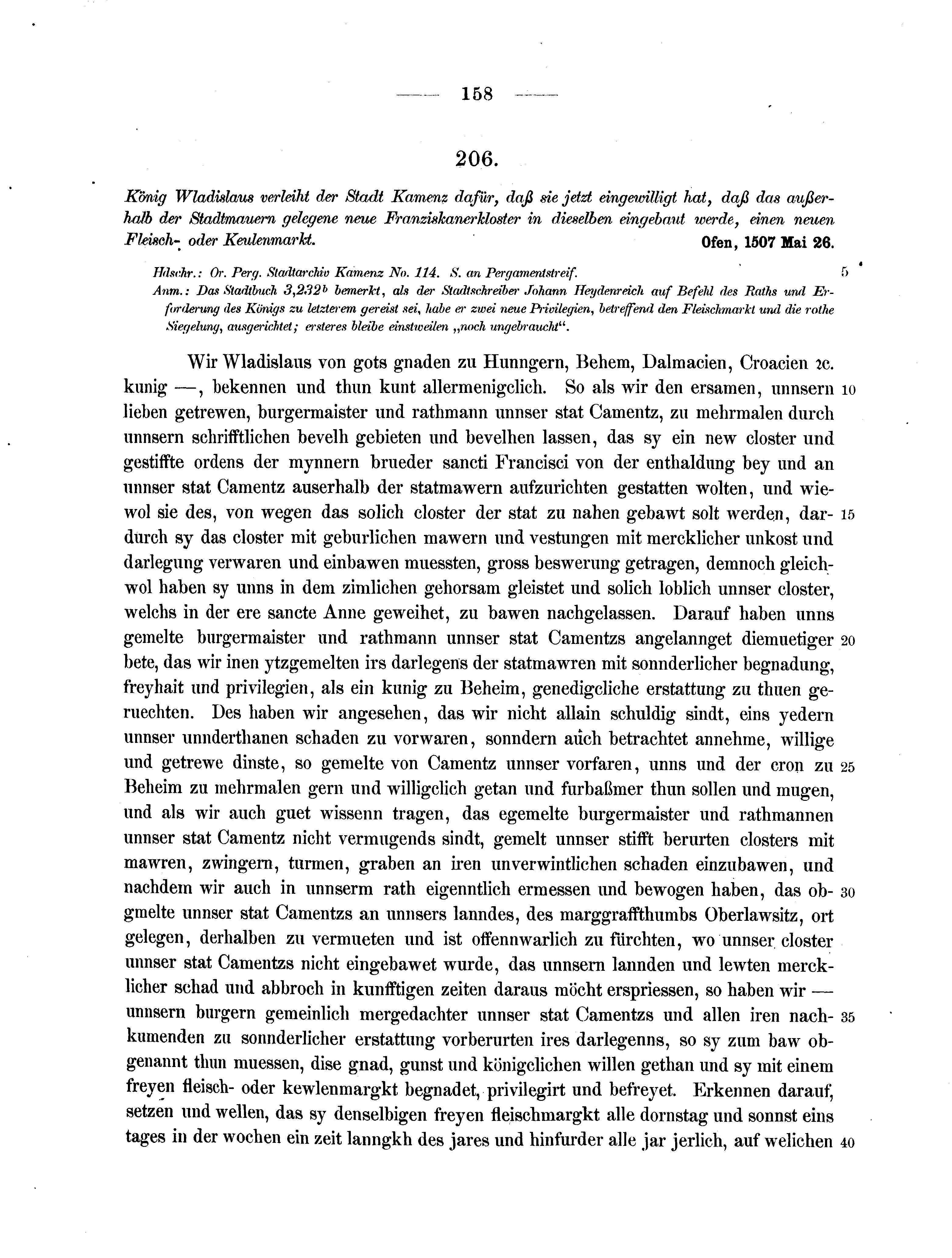 Historische Urkunde Seite 158 aus Band cds2_07