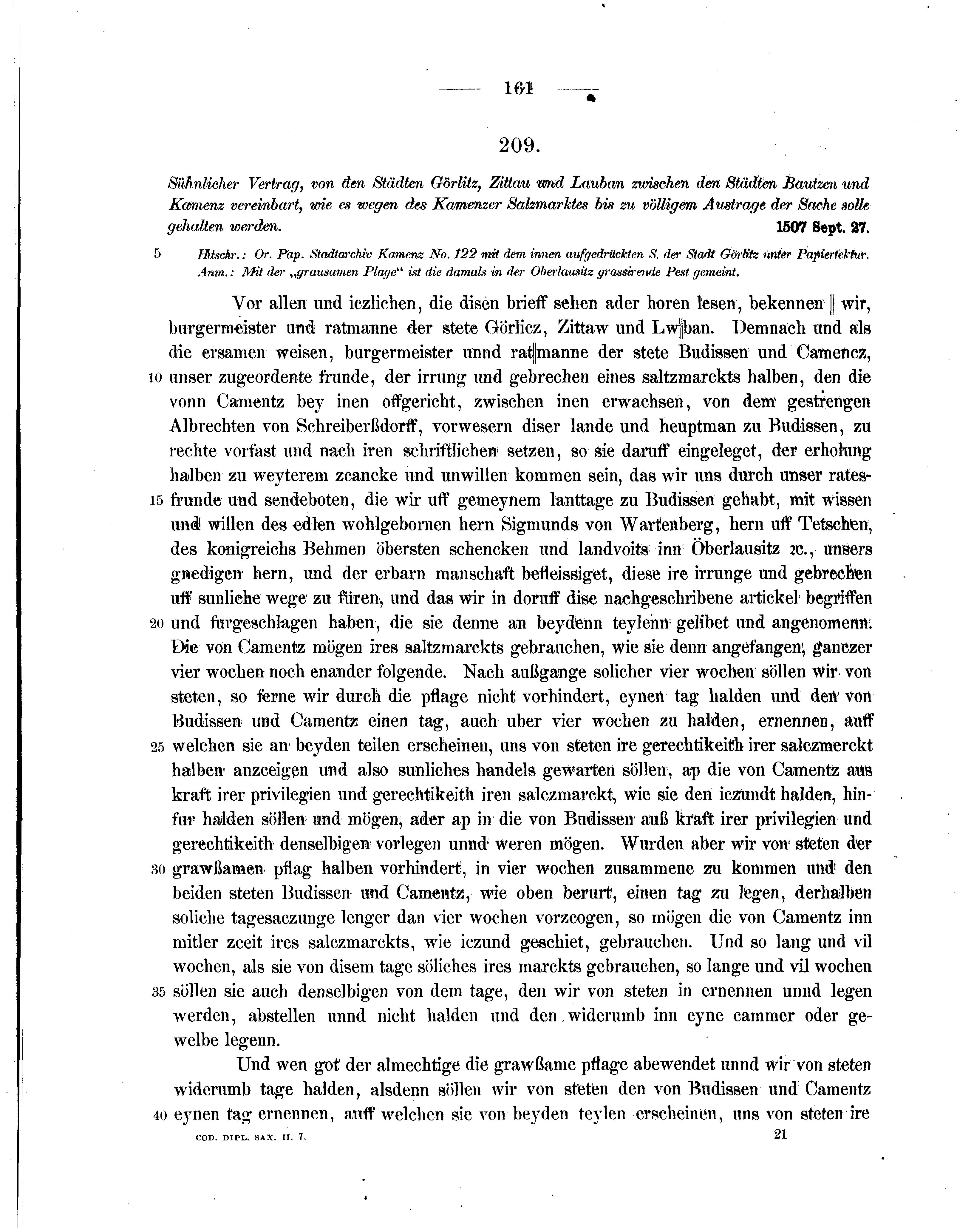 Historische Urkunde Seite 161 aus Band cds2_07