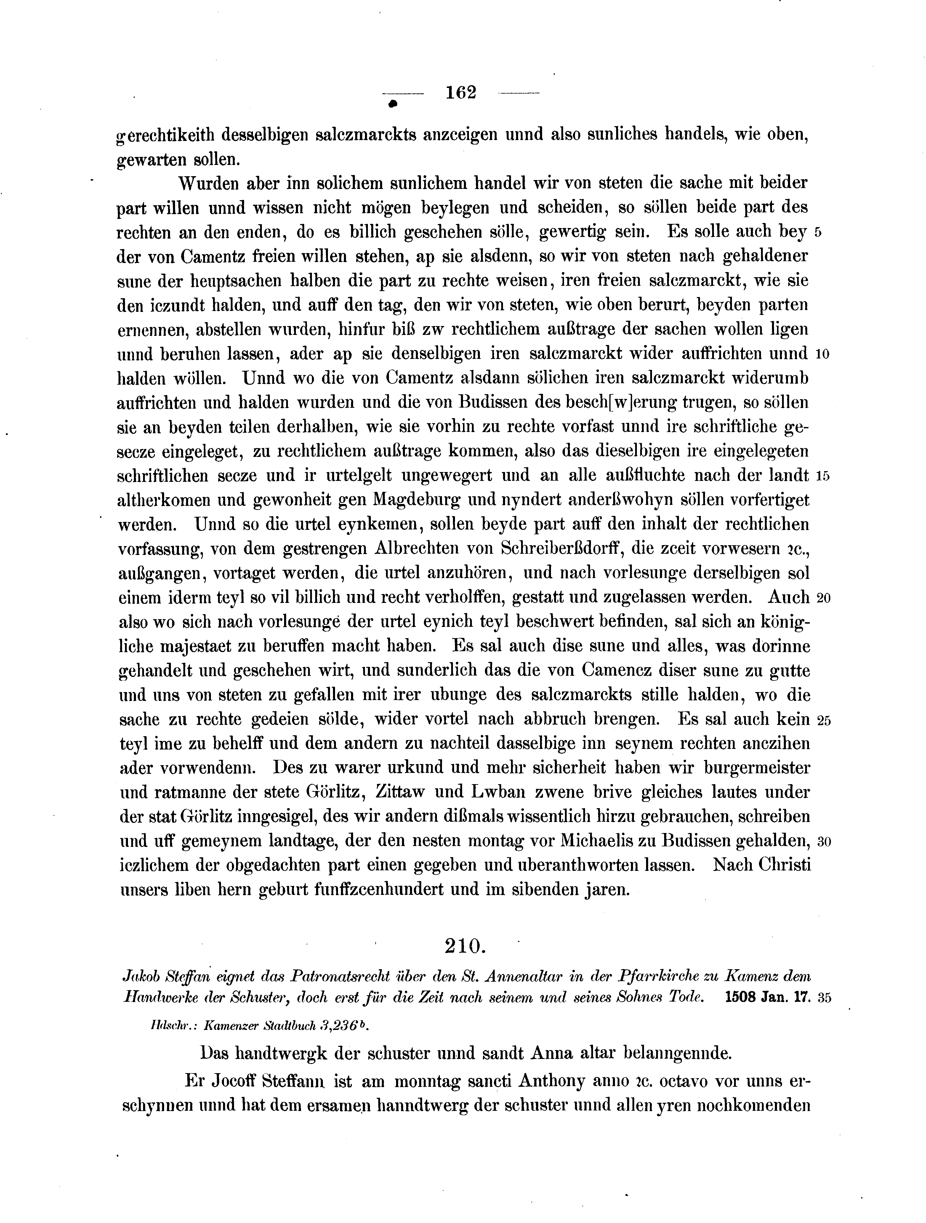 Historische Urkunde Seite 162 aus Band cds2_07