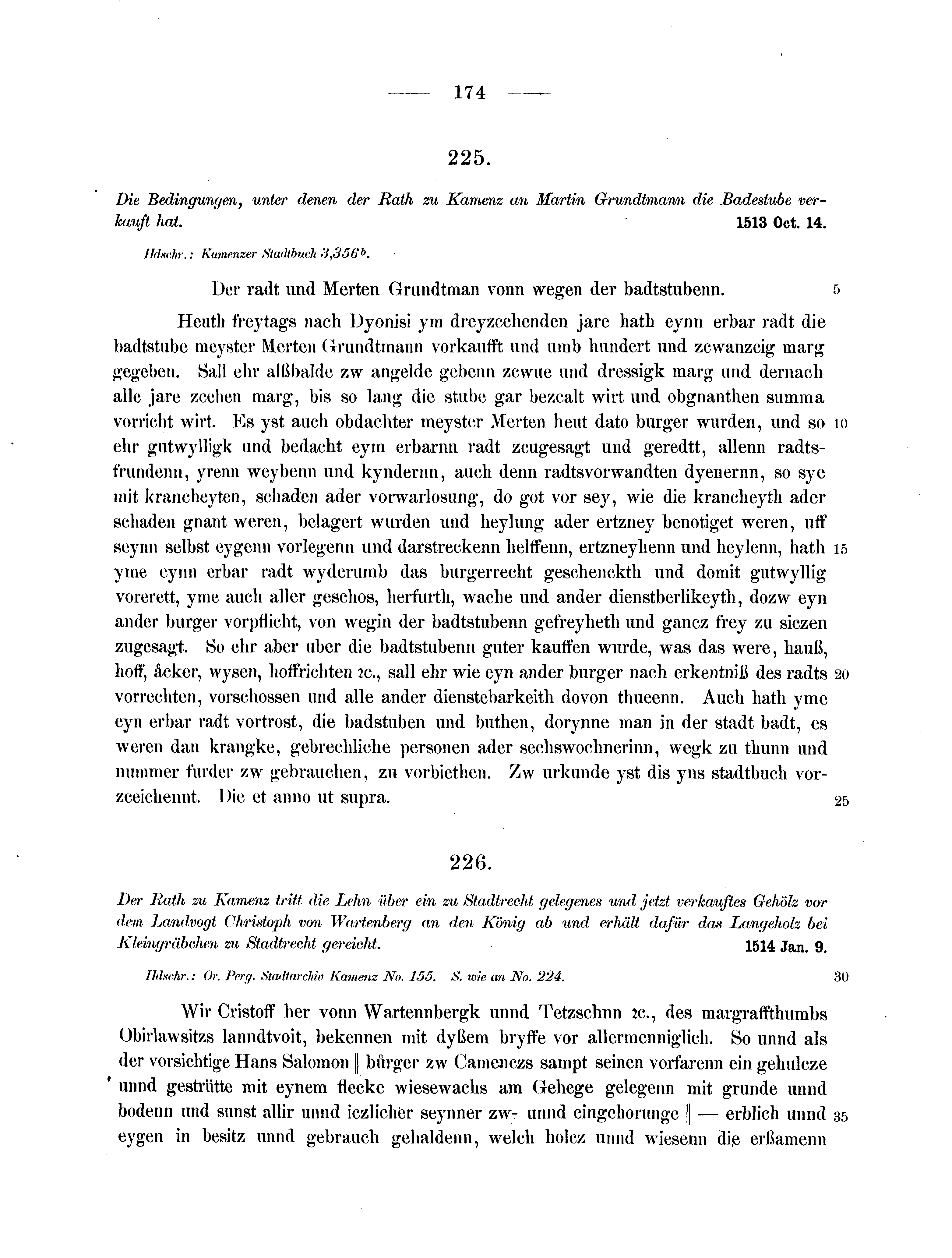 Historische Urkunde Seite 174 aus Band cds2_07